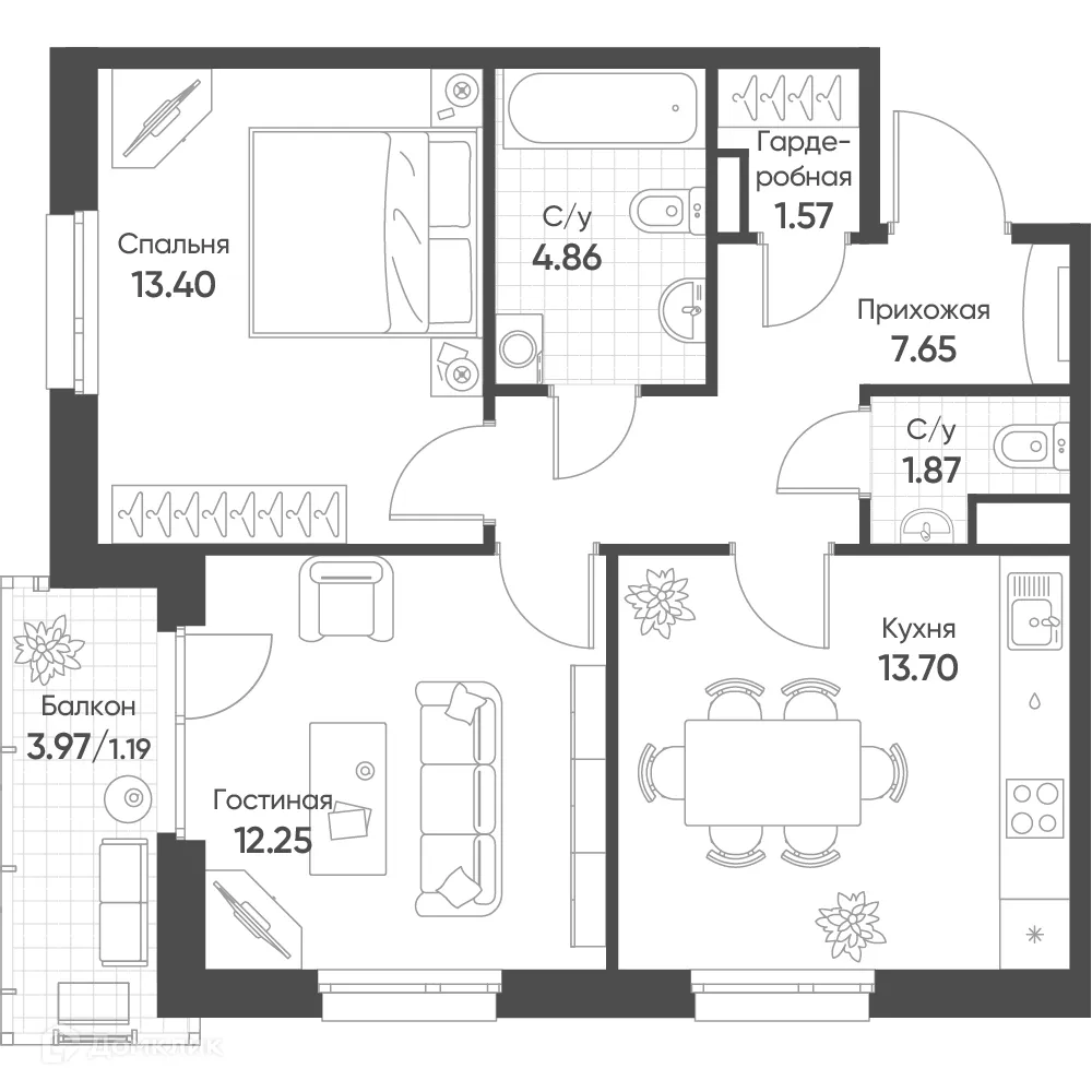 Фото квартиры в ЖК Счастье в Казани