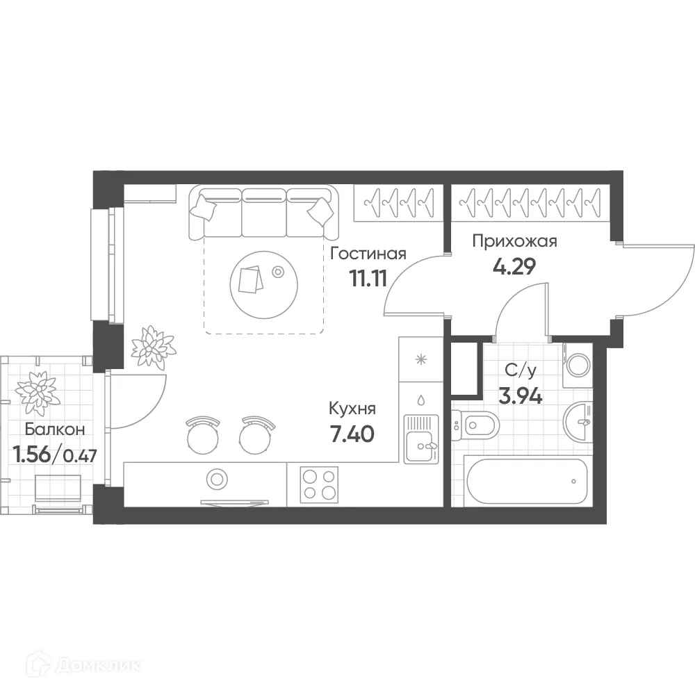 Фото квартиры в ЖК Счастье в Казани