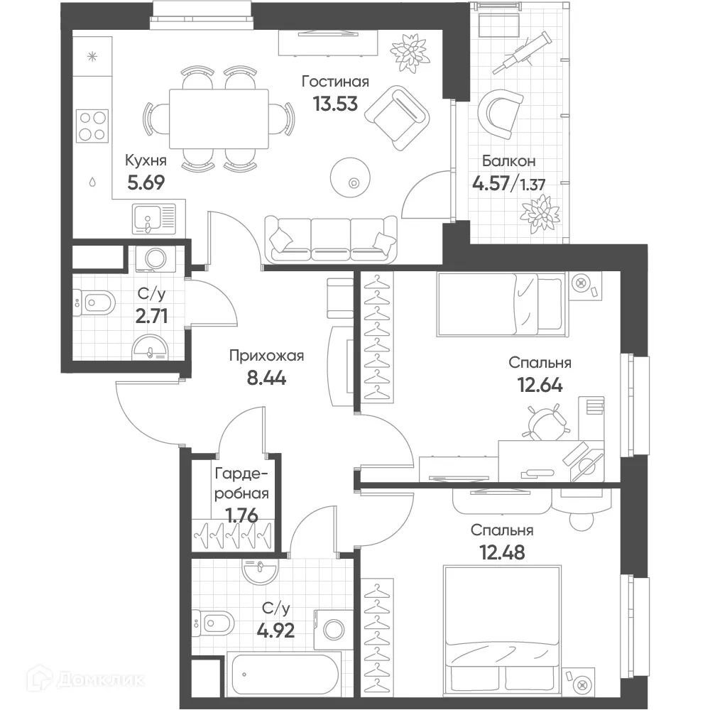 Фото квартиры в ЖК Счастье в Казани
