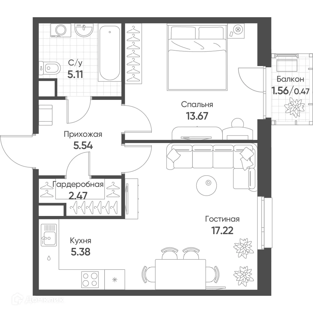 Фото квартиры в ЖК Счастье в Казани