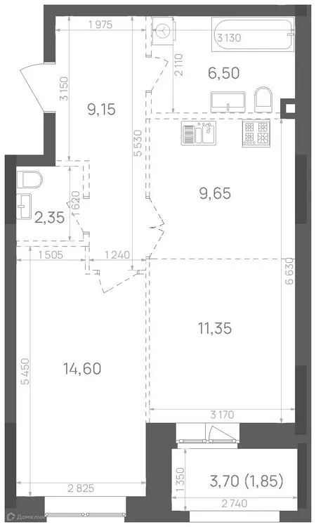 Фото квартиры в ЖК Крыловка парк