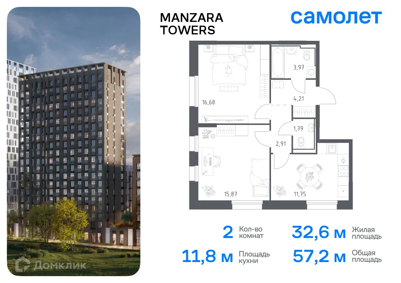 Фото квартиры в ЖК Manzara Towers (Манзара Тауерс)
