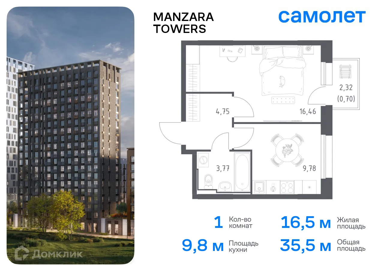 Фото квартиры в ЖК Manzara Towers (Манзара Тауерс)