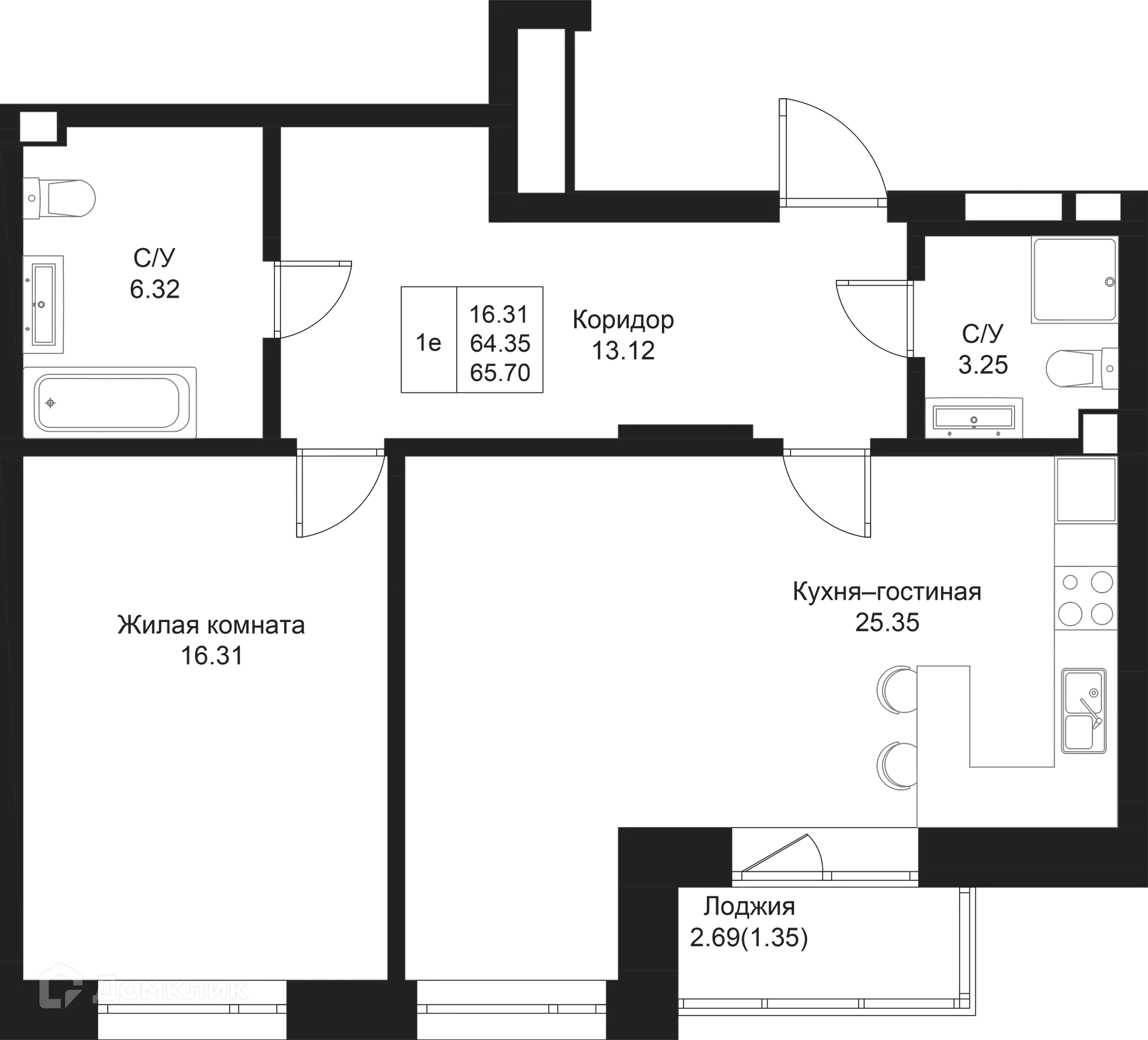 Фото квартиры в ЖК Дом на Исхаки