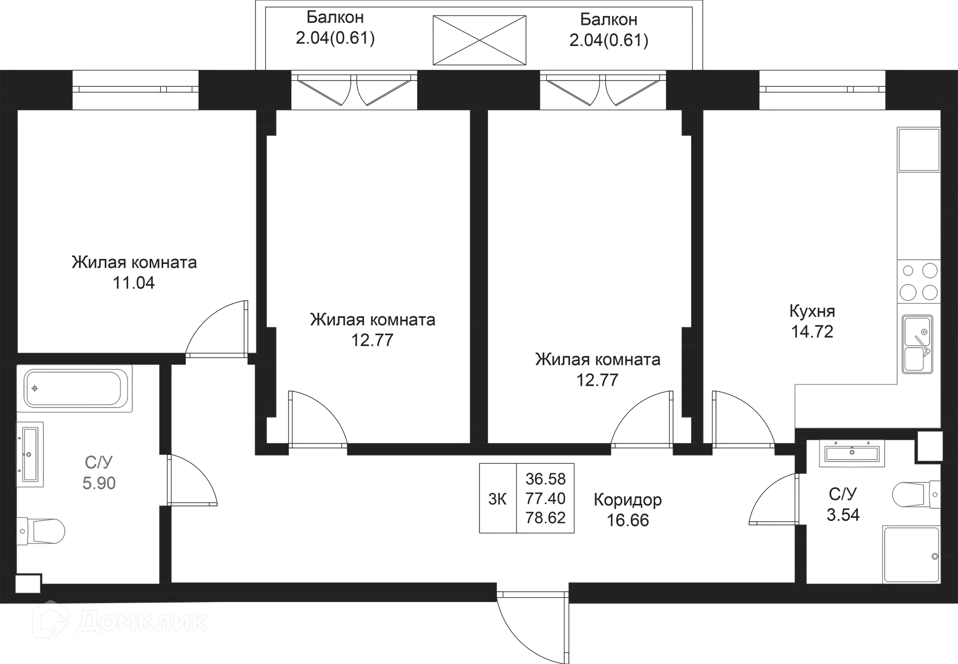 Фото квартиры в ЖК Дом на Исхаки