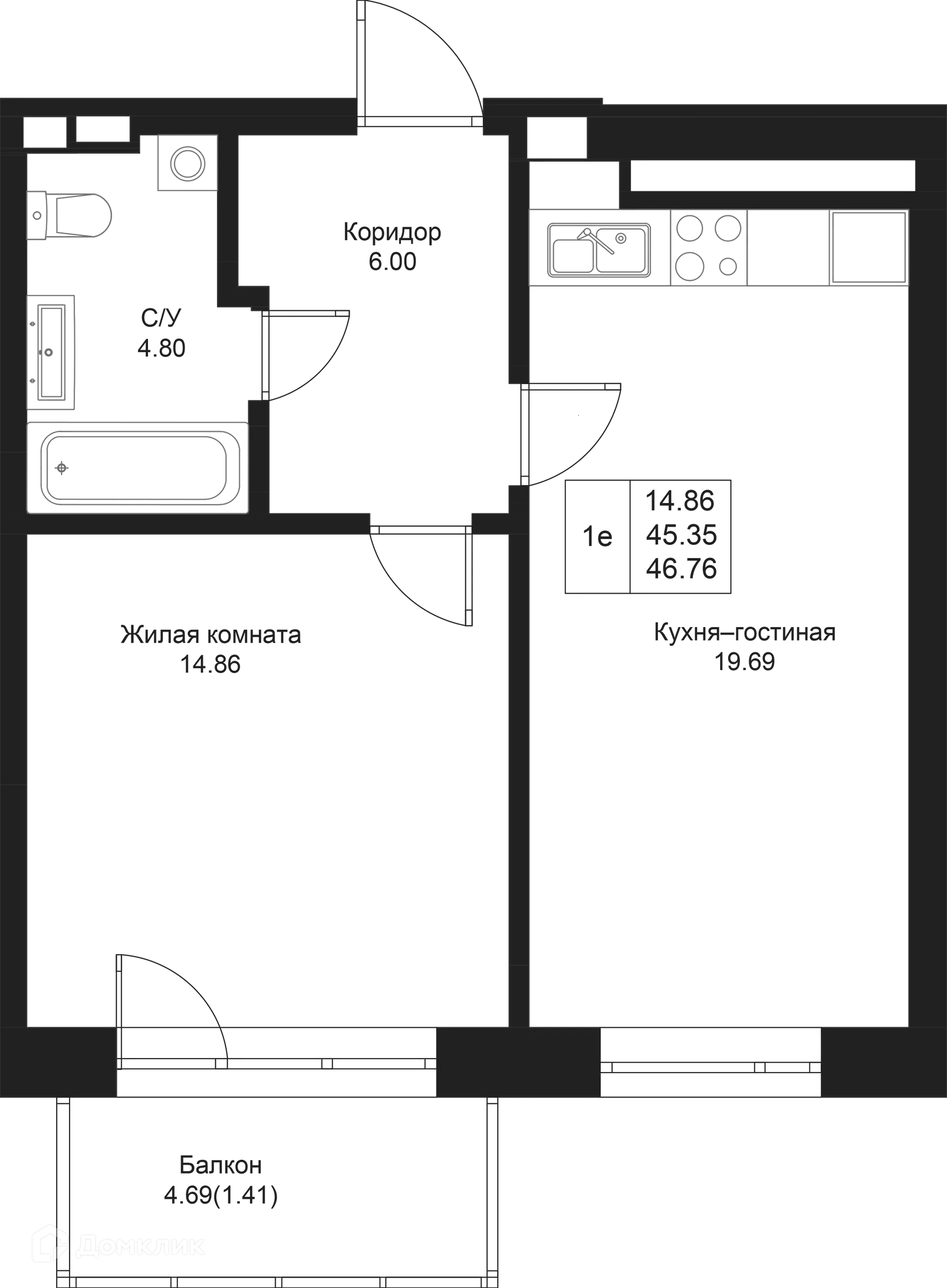 Фото квартиры в ЖК Дом на Исхаки