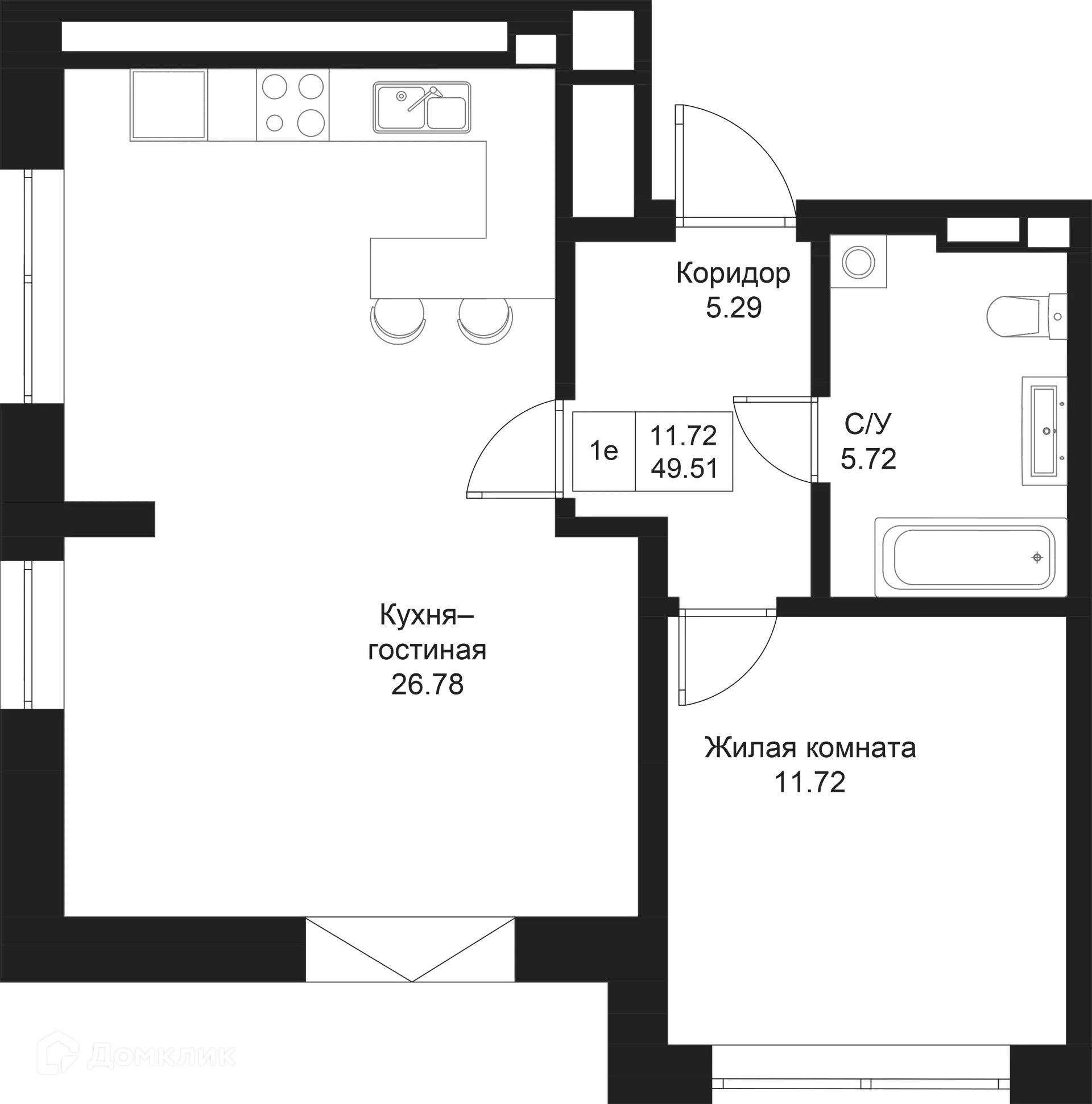 Фото квартиры в ЖК Дом на Исхаки