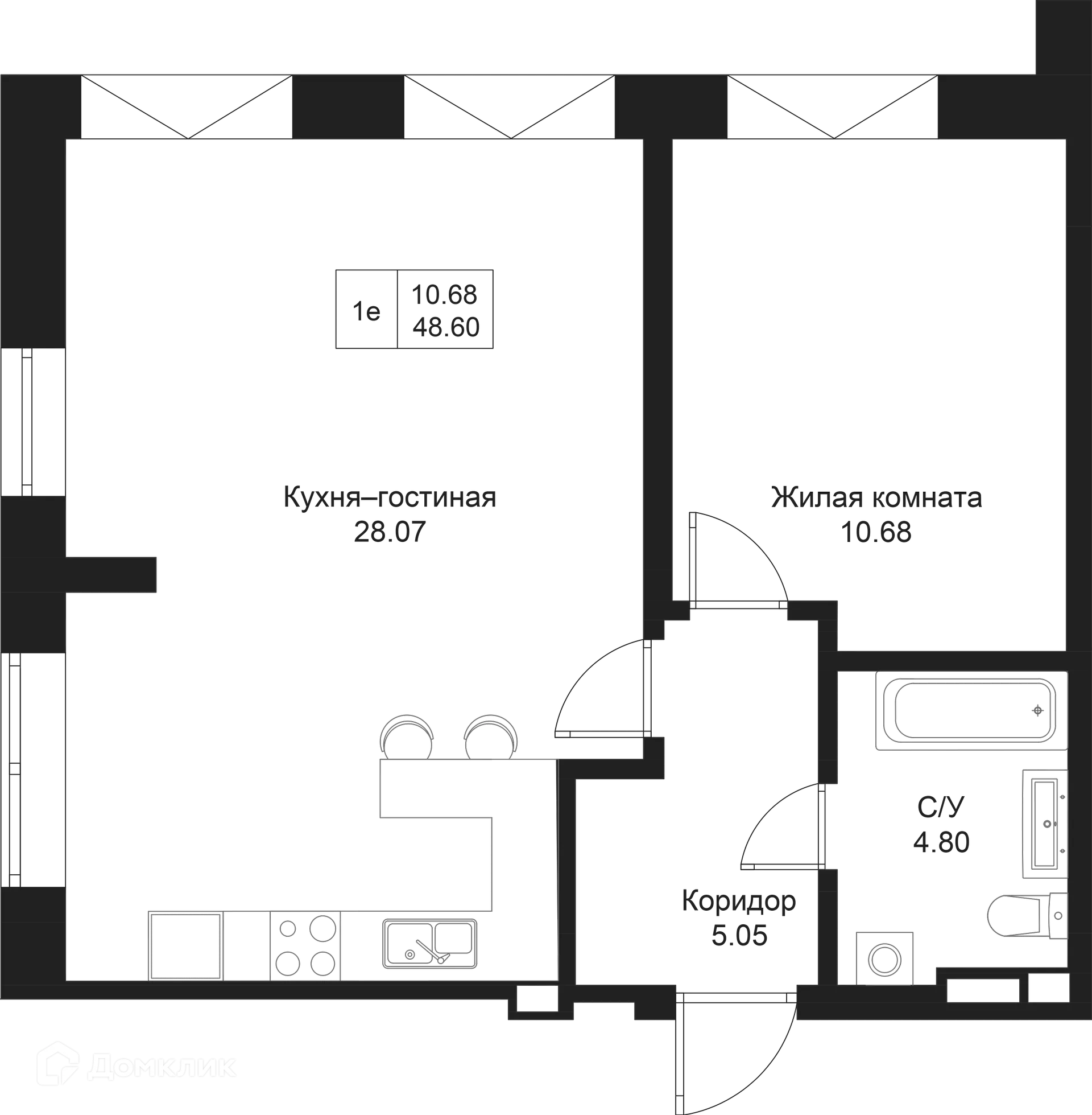 Фото квартиры в ЖК Дом на Исхаки