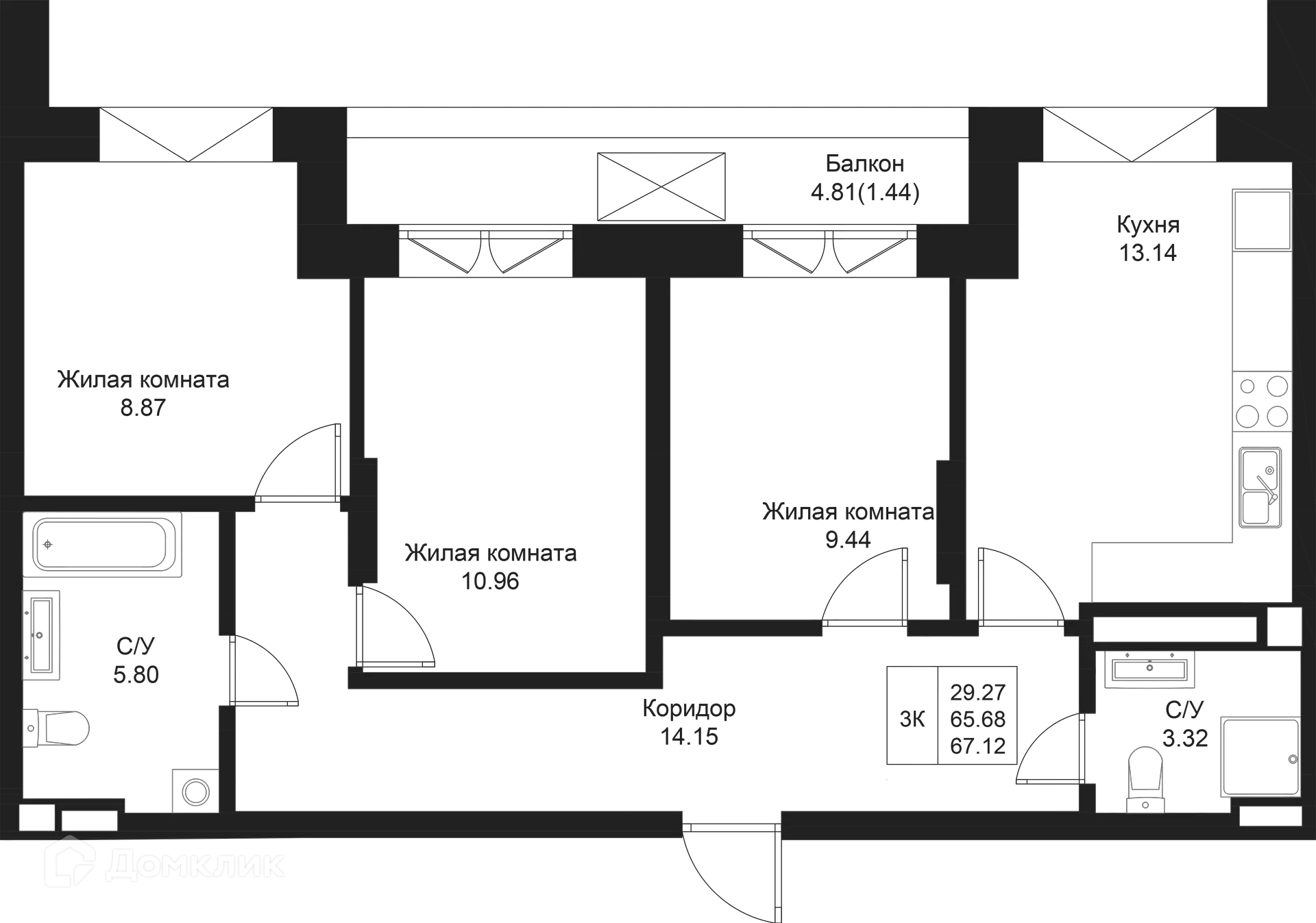Фото квартиры в ЖК Дом на Исхаки