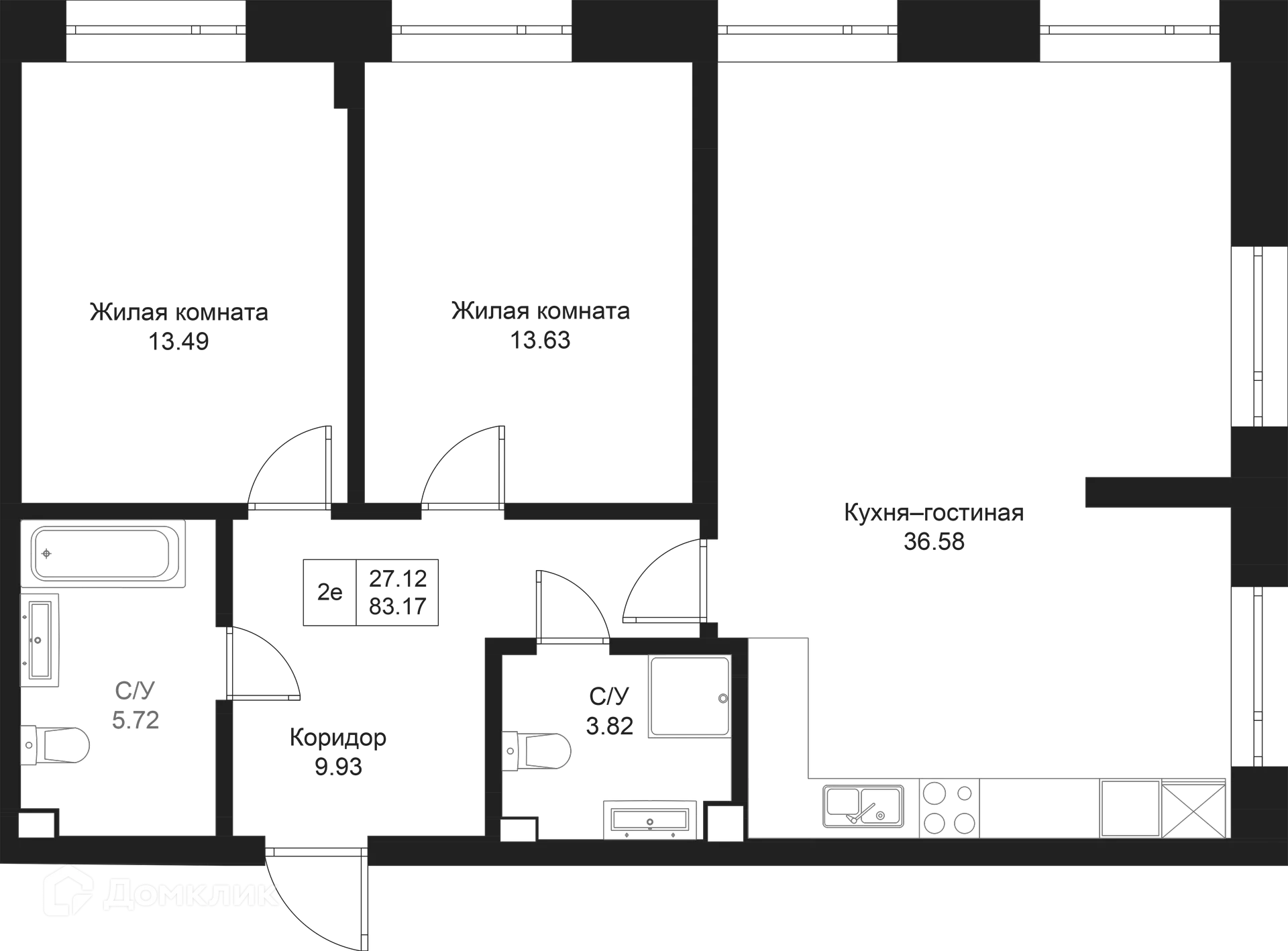 Фото квартиры в ЖК Дом на Исхаки