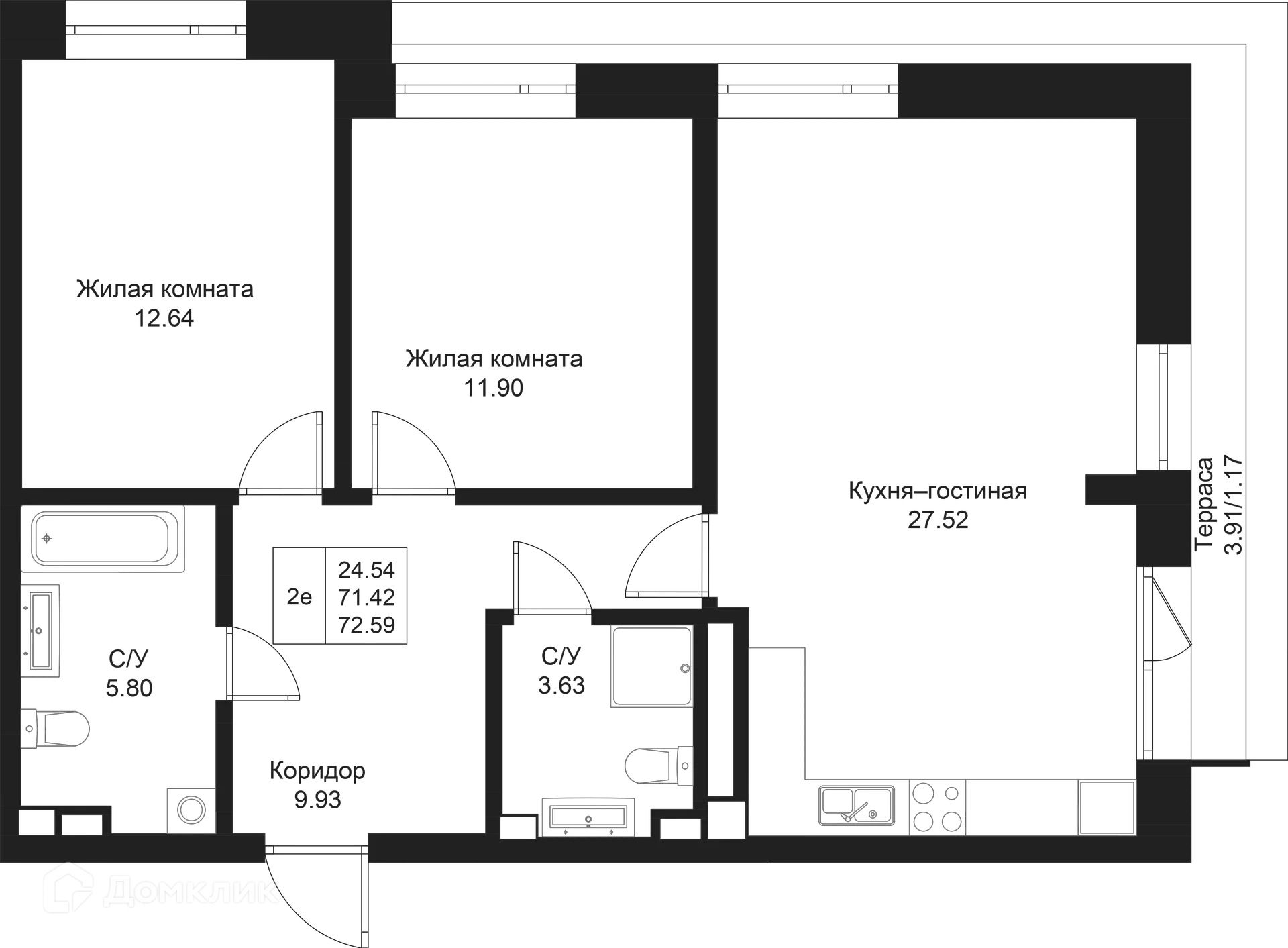 Фото квартиры в ЖК Дом на Исхаки