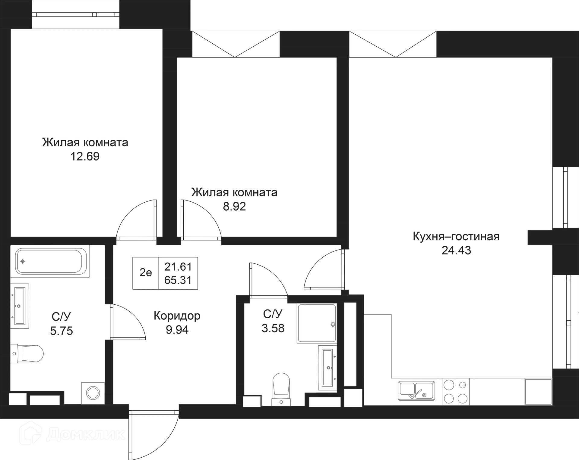 Фото квартиры в ЖК Дом на Исхаки