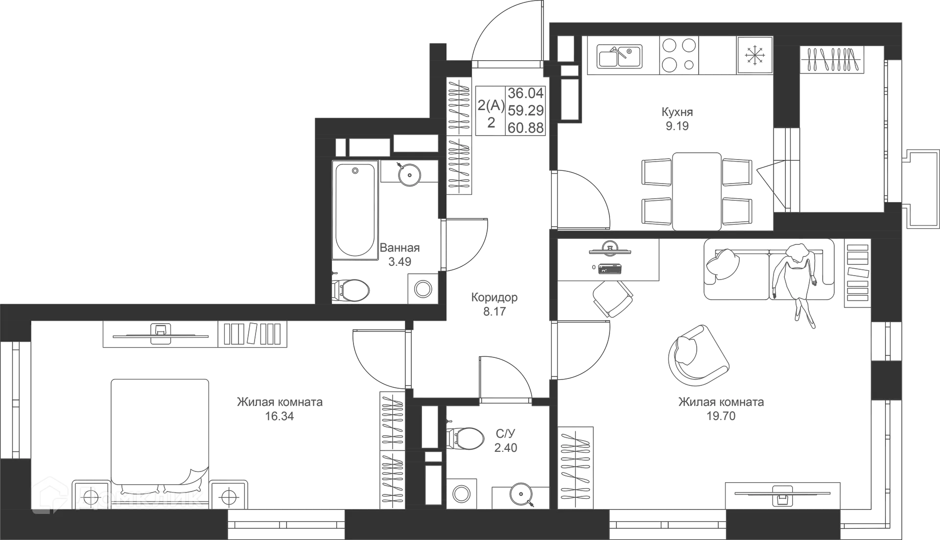 Фото квартиры в ЖК Солнечный город