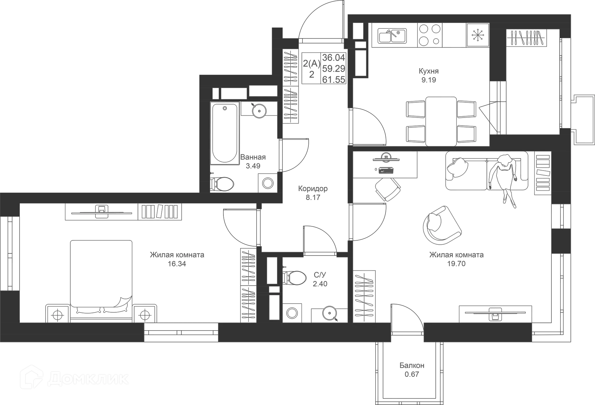 Фото квартиры в ЖК Солнечный город