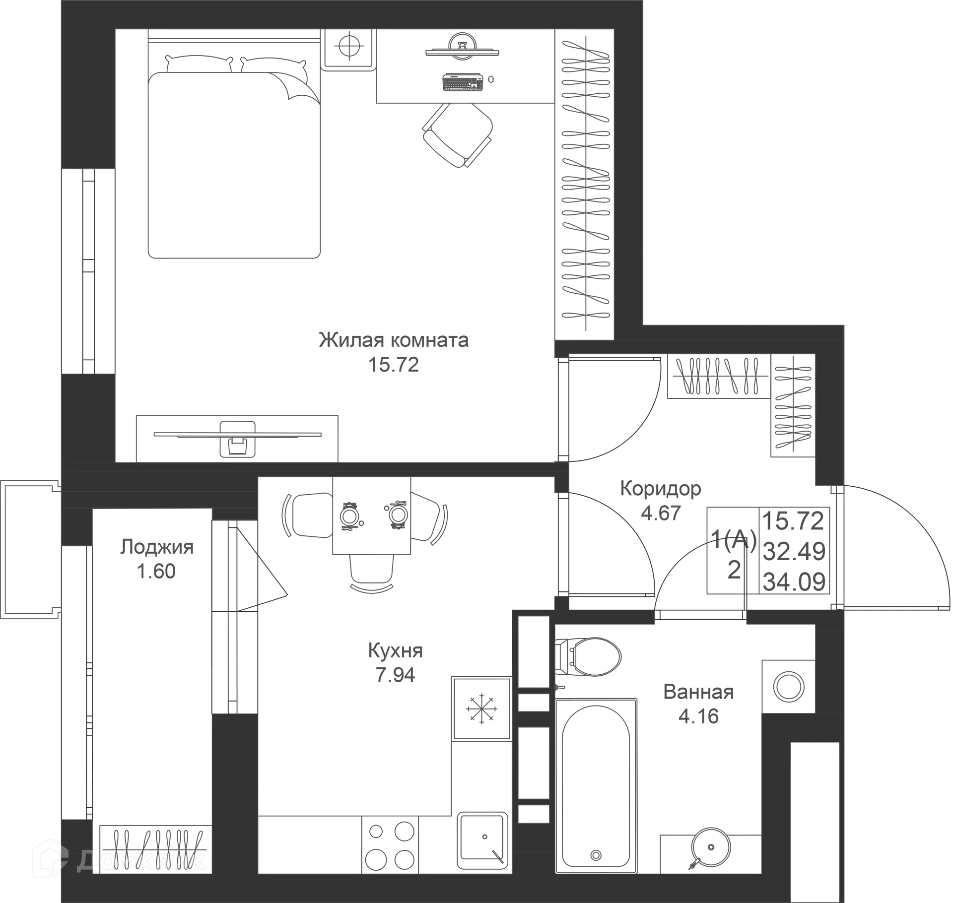 Фото квартиры в ЖК Солнечный город
