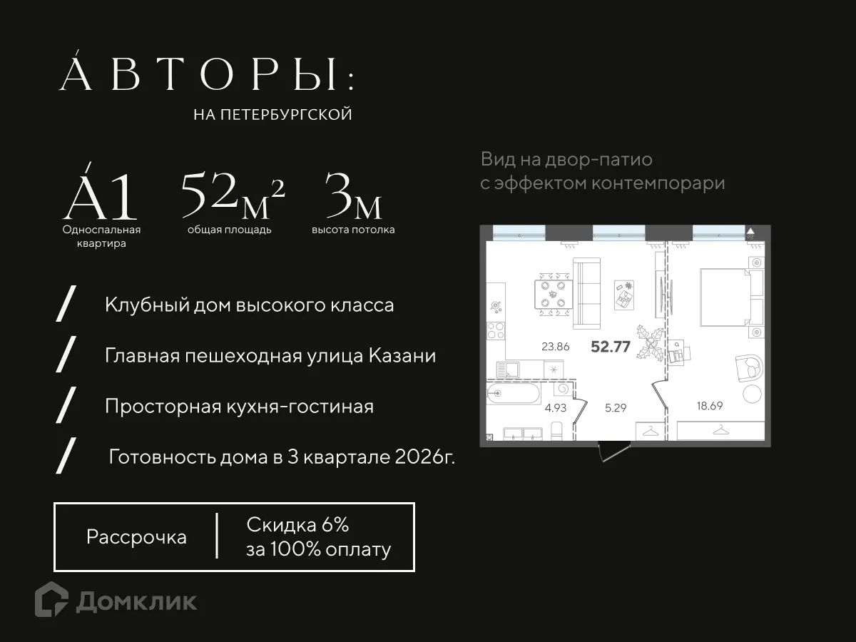 Фото квартиры в ЖК Авторы на Петербургской