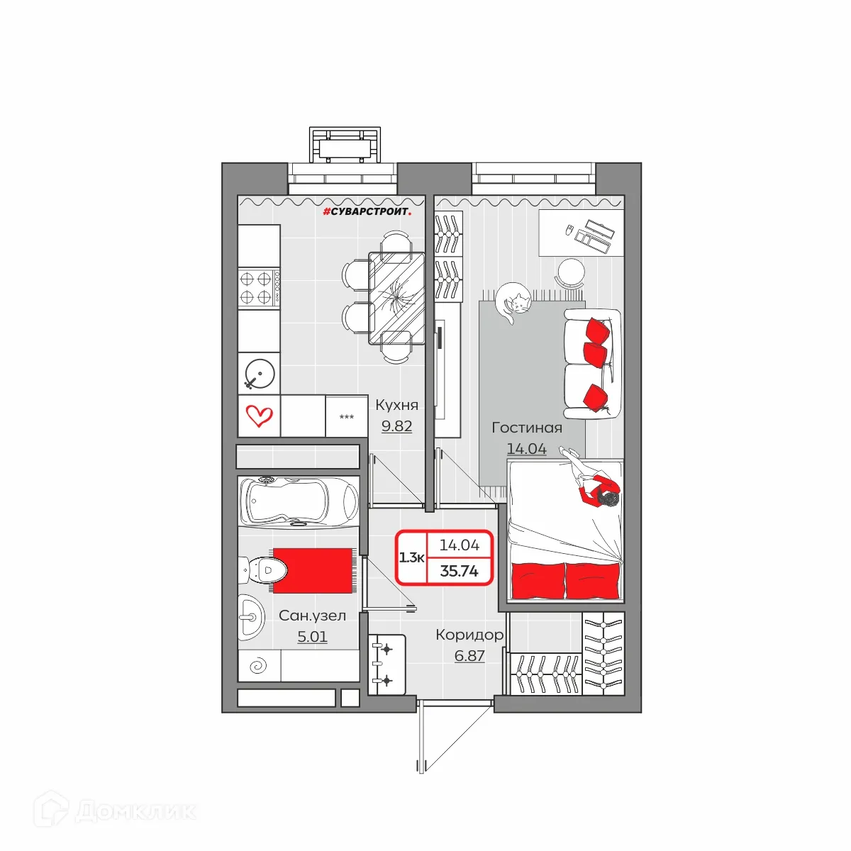 Фото квартиры в ЖК Станция Спортивная