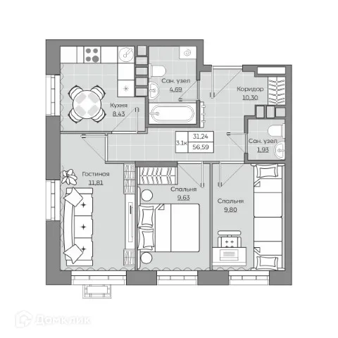 Фото квартиры в ЖК Станция Спортивная