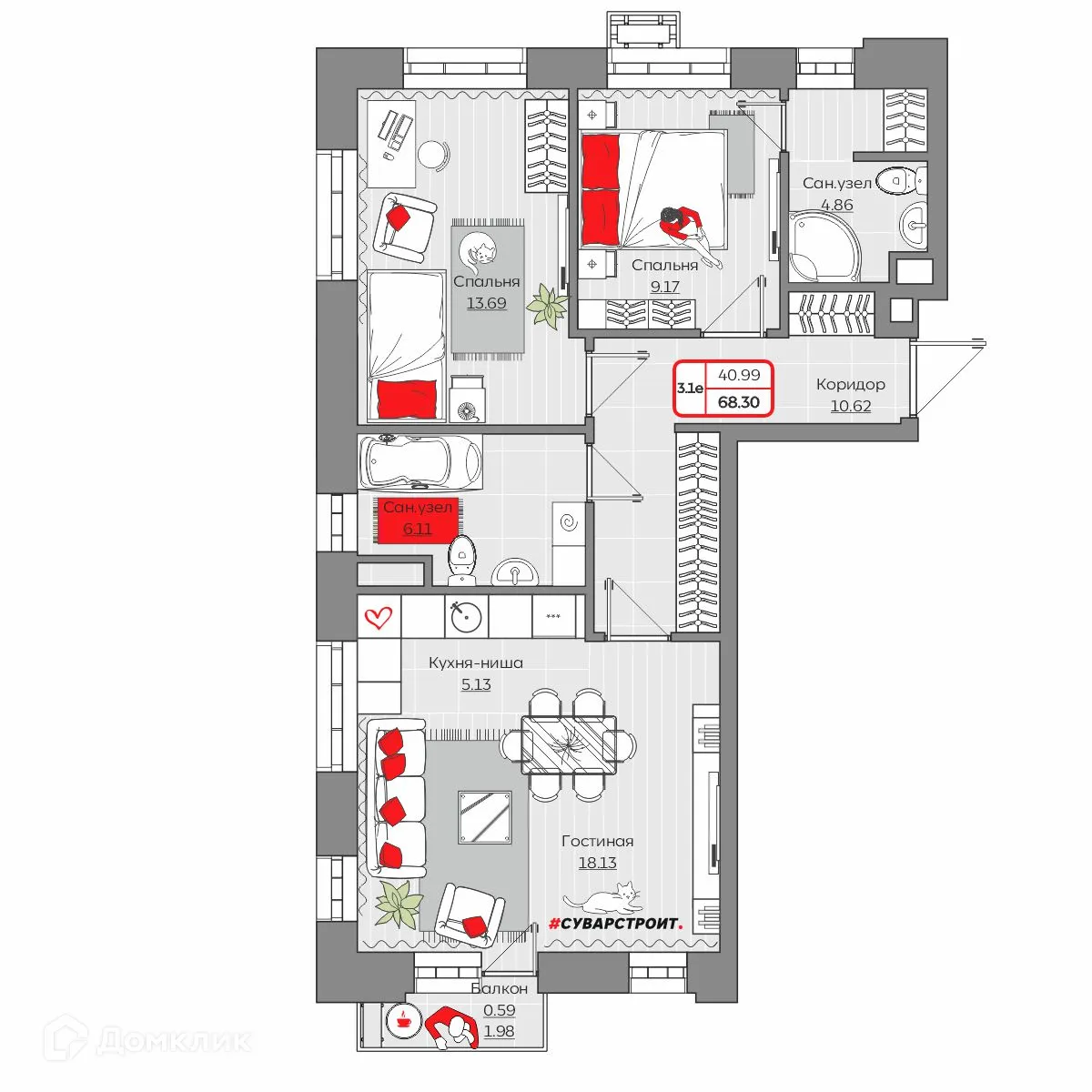 Фото квартиры в ЖК Станция Спортивная