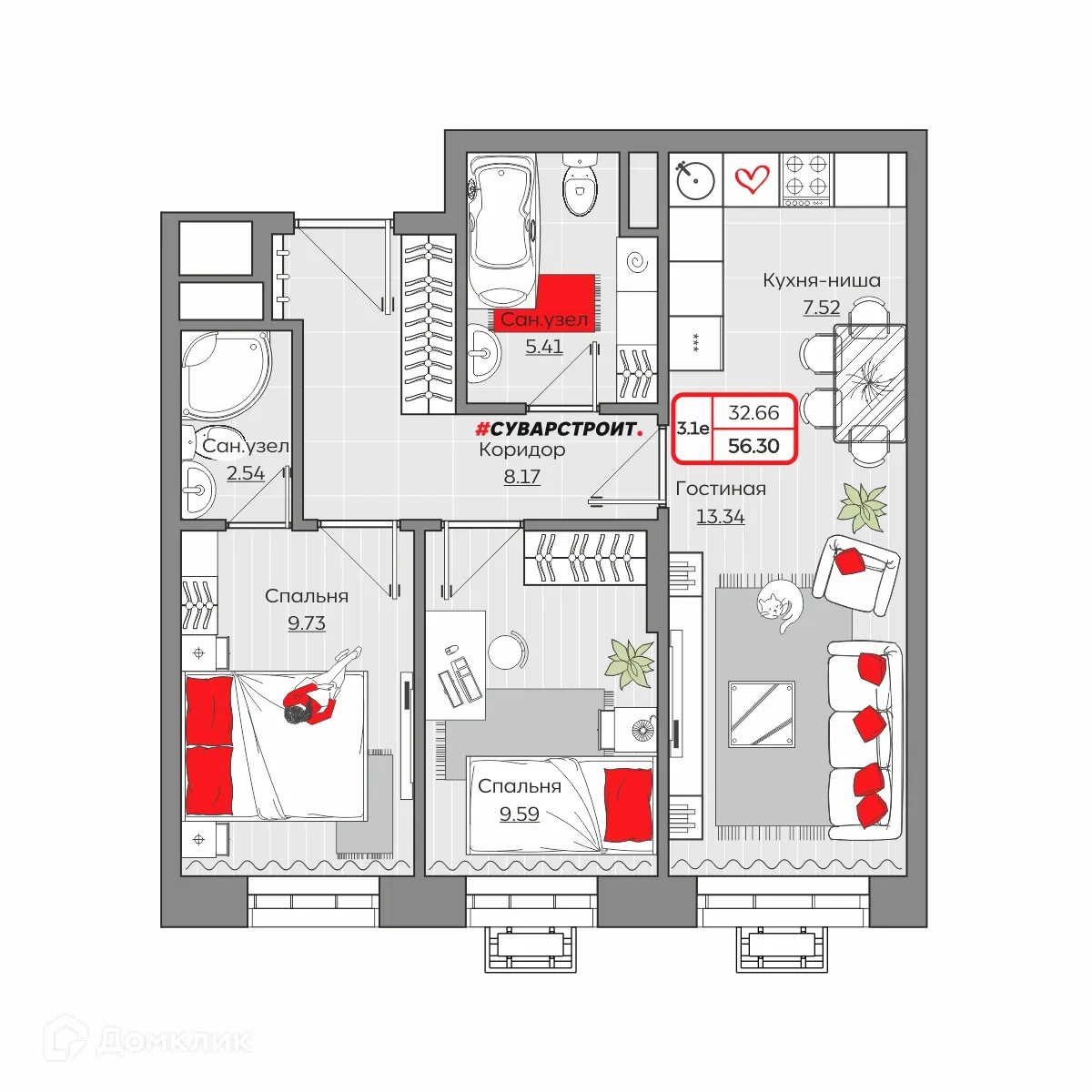 Фото квартиры в ЖК Станция Спортивная
