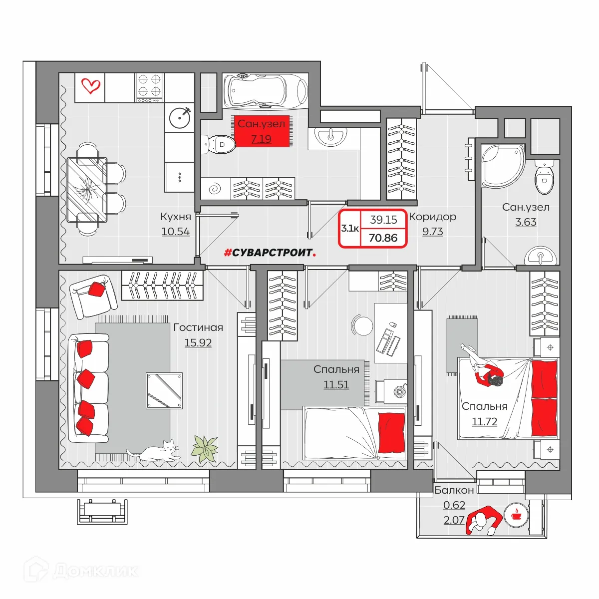 Фото квартиры в ЖК Станция Спортивная