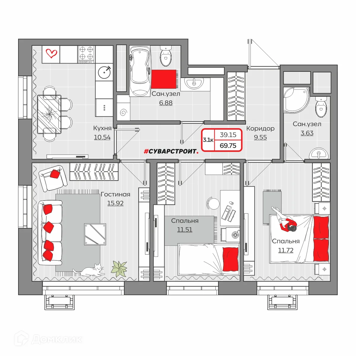 Фото квартиры в ЖК Станция Спортивная