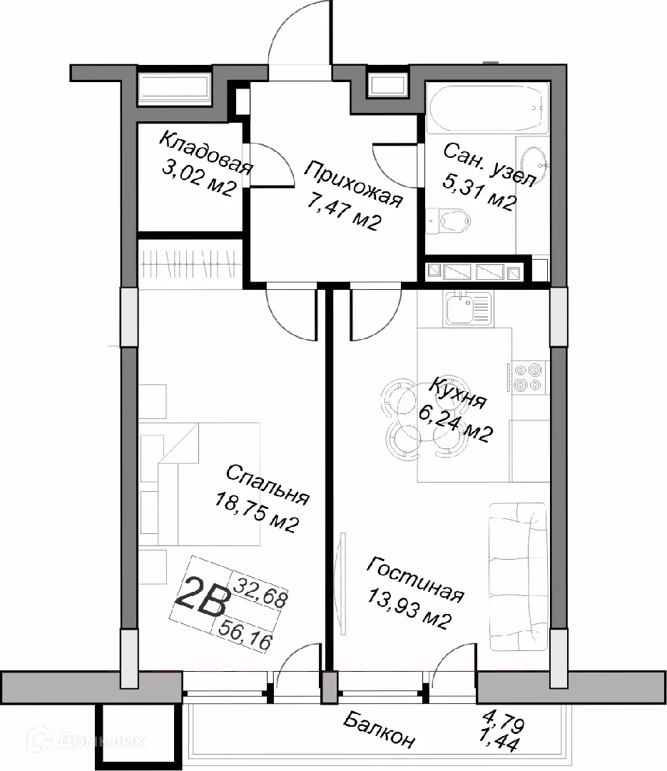 Фото квартиры в ЖК Дом по ул Хади Атласи