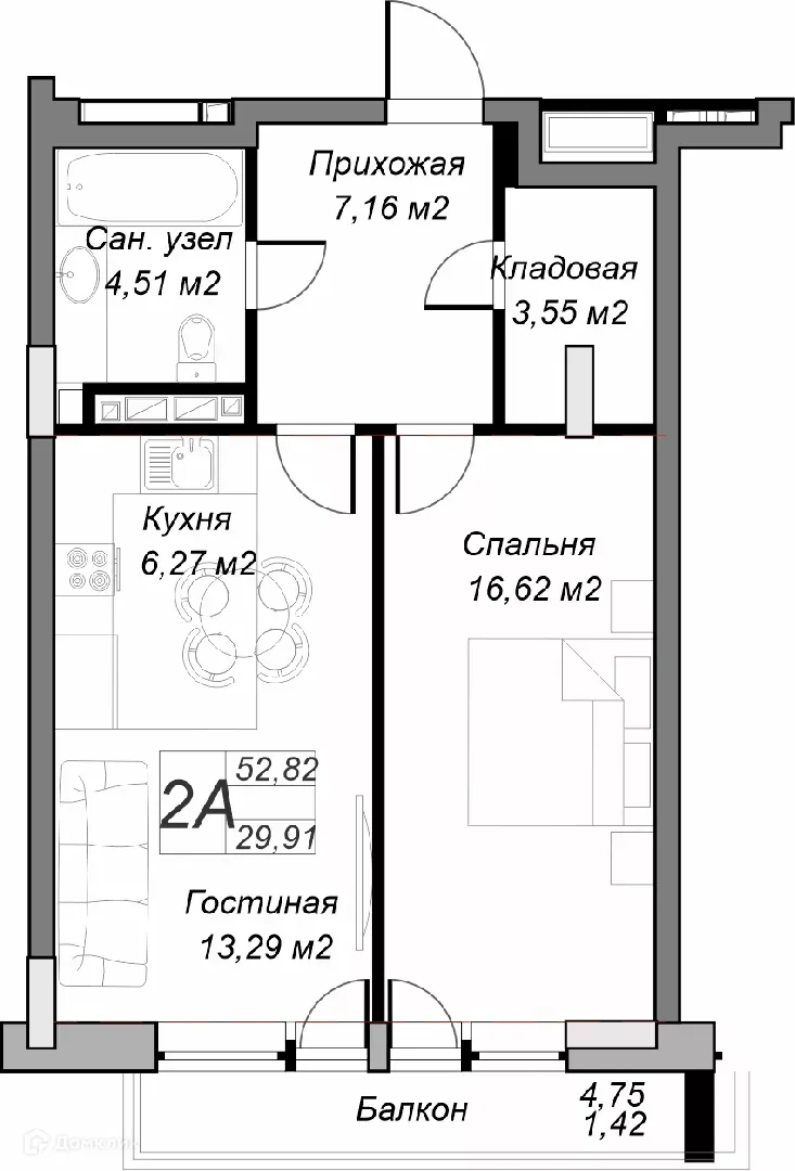 Фото квартиры в ЖК Дом по ул Хади Атласи