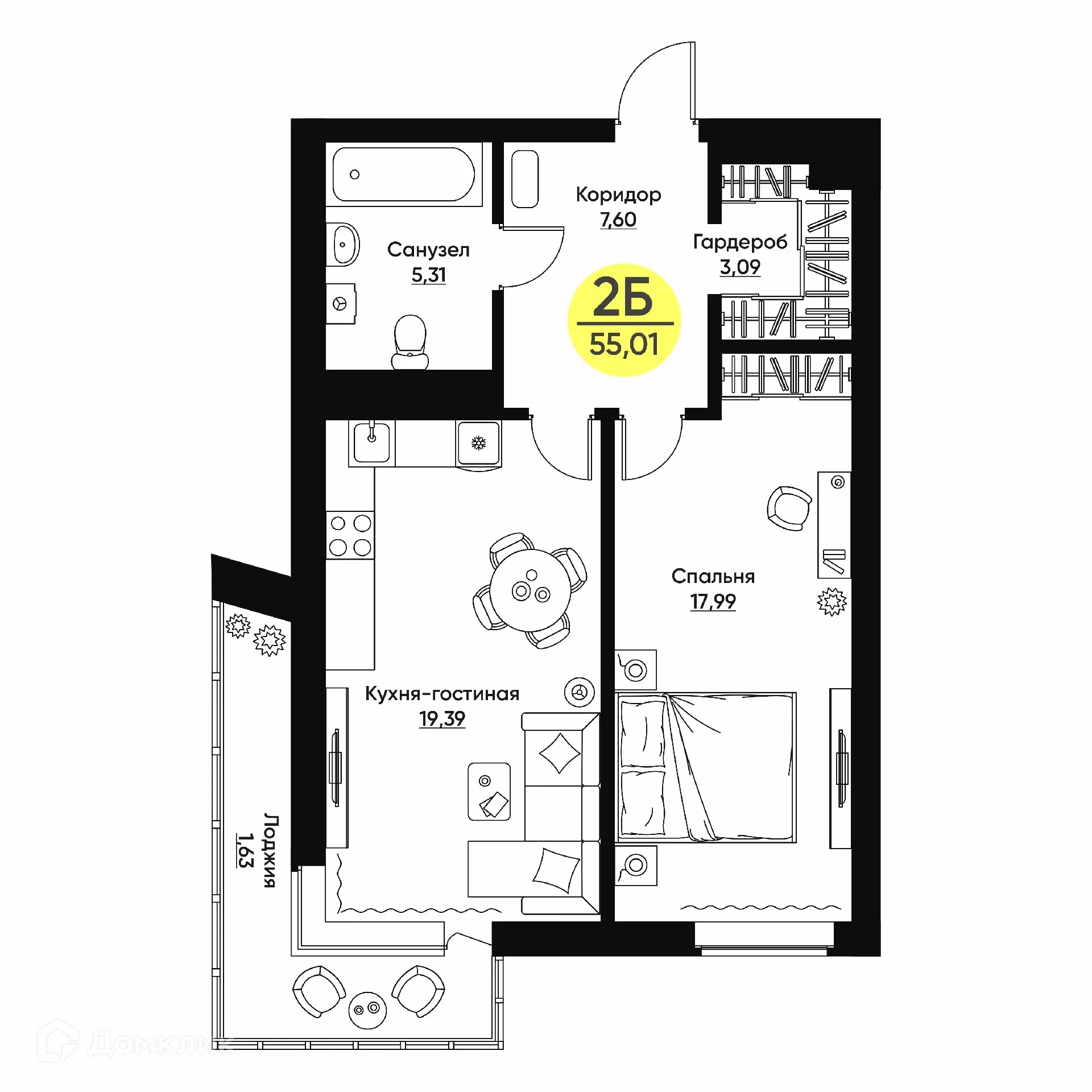 Фото квартиры в ЖК Дом по ул Хади Атласи
