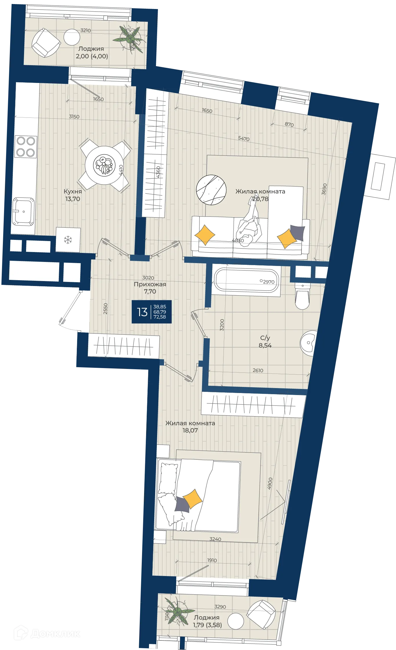 Фото квартиры в ЖК Концепт-комплекс бизнес-класса "Максат"