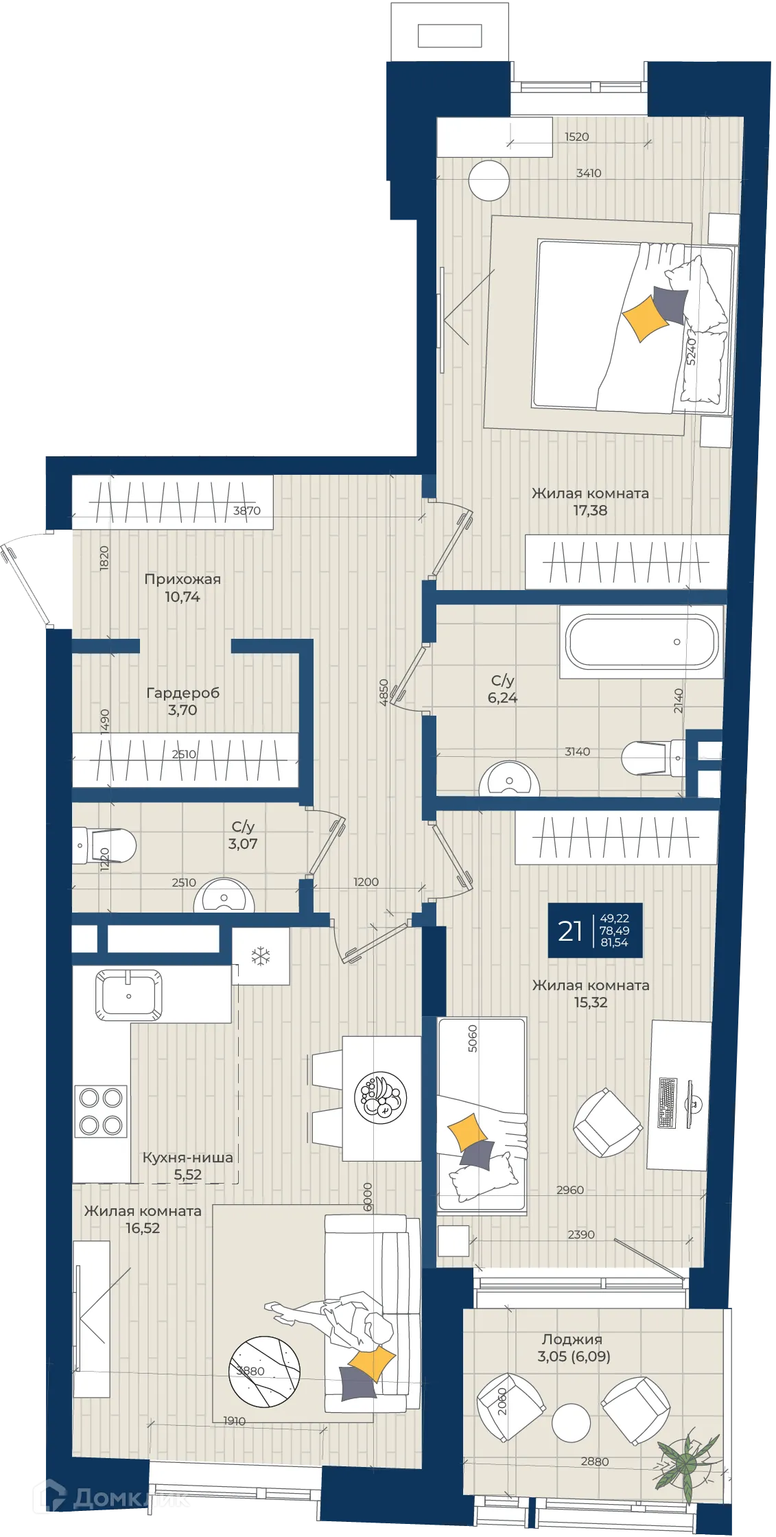 Фото квартиры в ЖК Концепт-комплекс бизнес-класса "Максат"