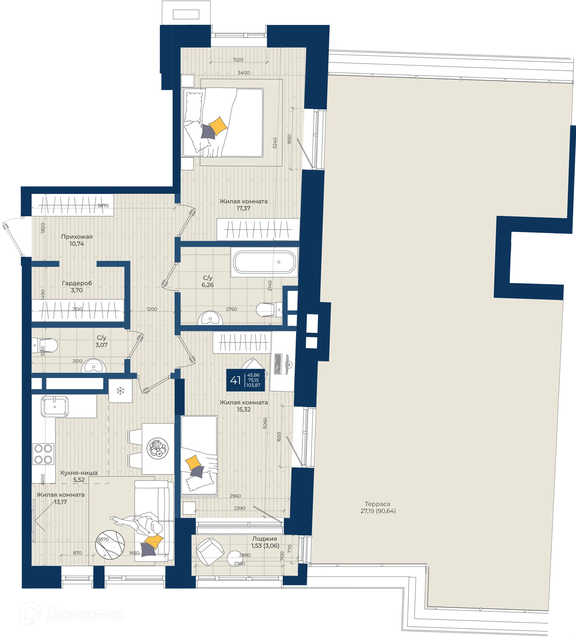 Фото квартиры в ЖК Концепт-комплекс бизнес-класса "Максат"