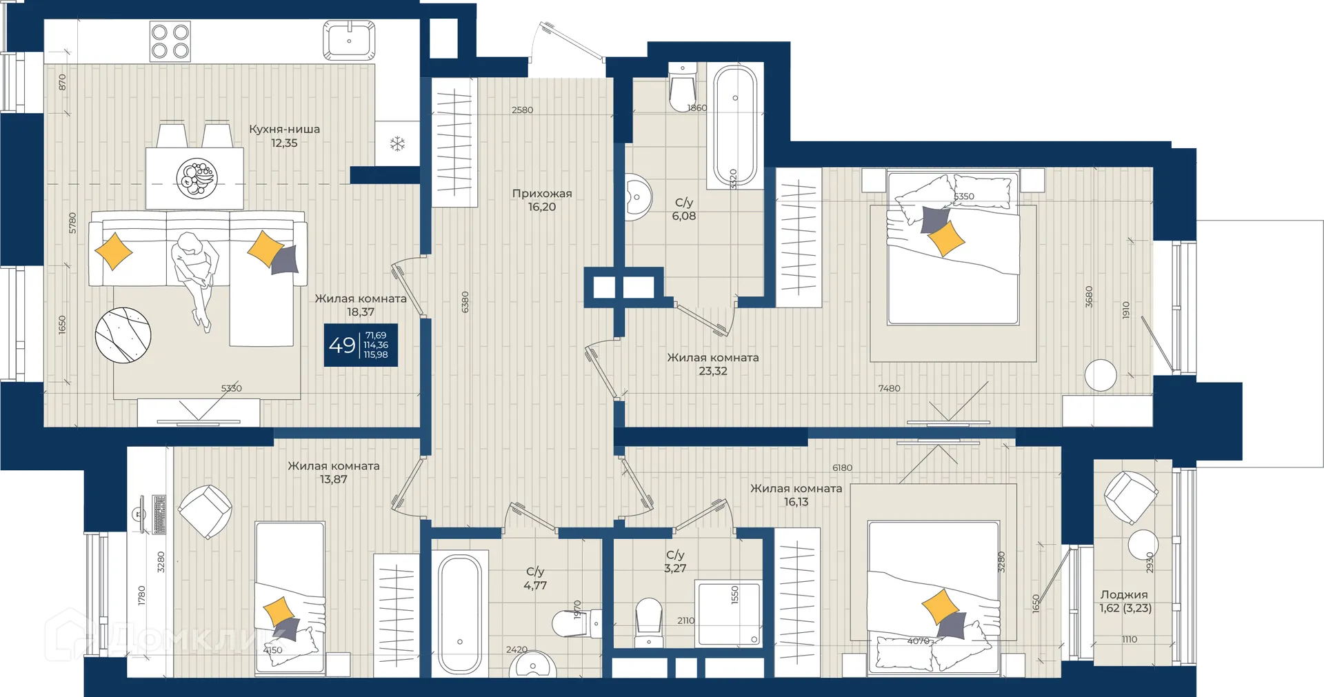 Фото квартиры в ЖК Концепт-комплекс бизнес-класса "Максат"