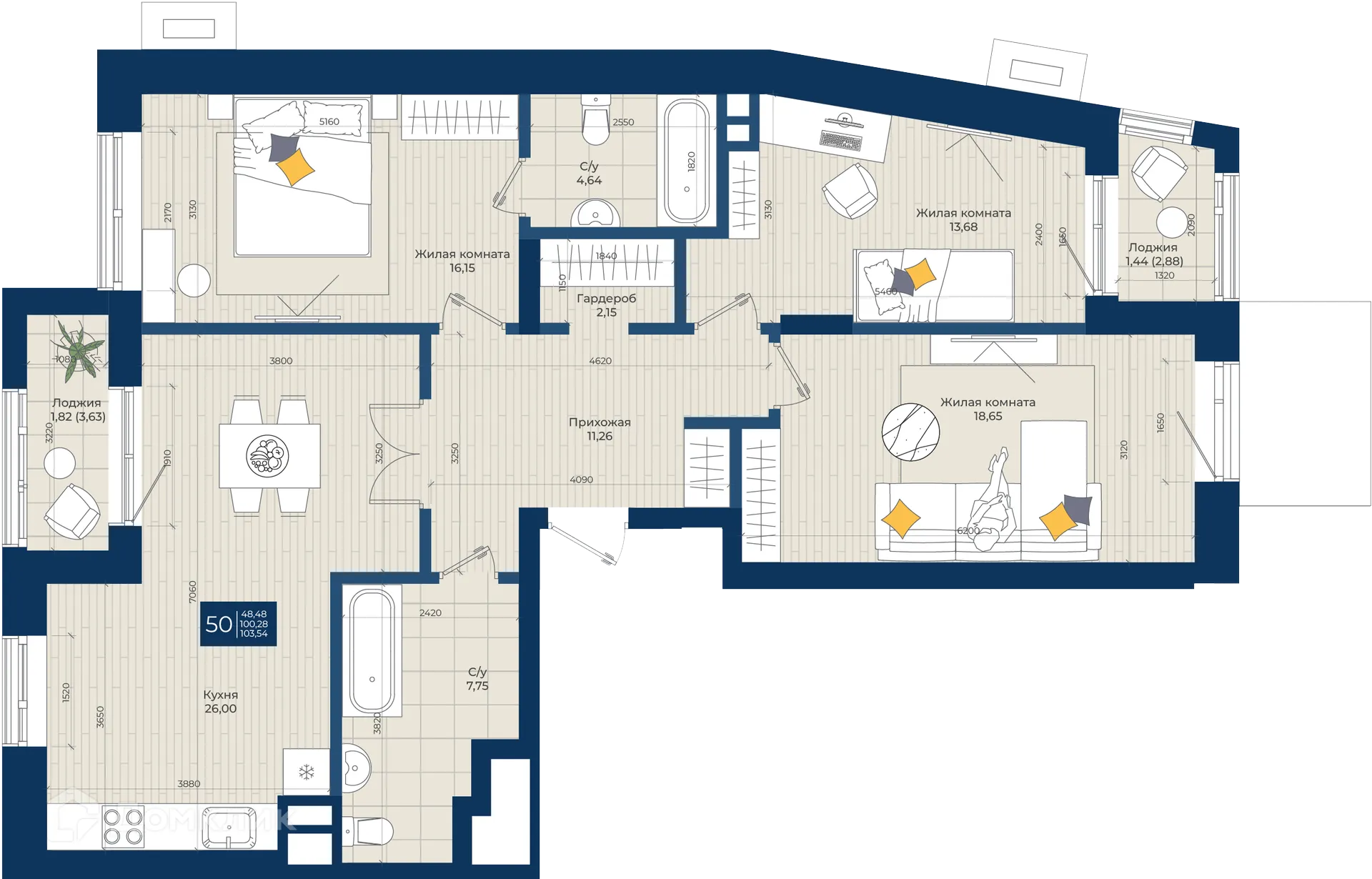 Фото квартиры в ЖК Концепт-комплекс бизнес-класса "Максат"