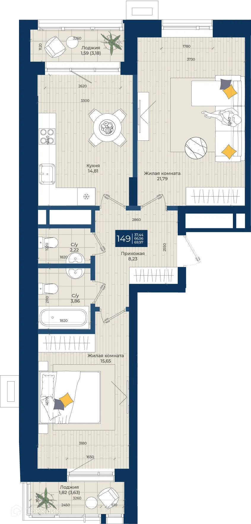 Фото квартиры в ЖК Концепт-комплекс бизнес-класса "Максат"