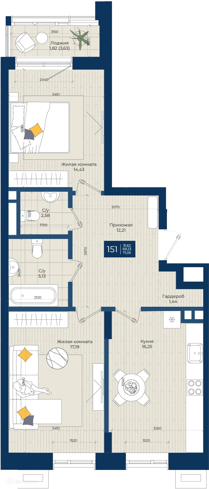 Фото квартиры в ЖК Концепт-комплекс бизнес-класса "Максат"