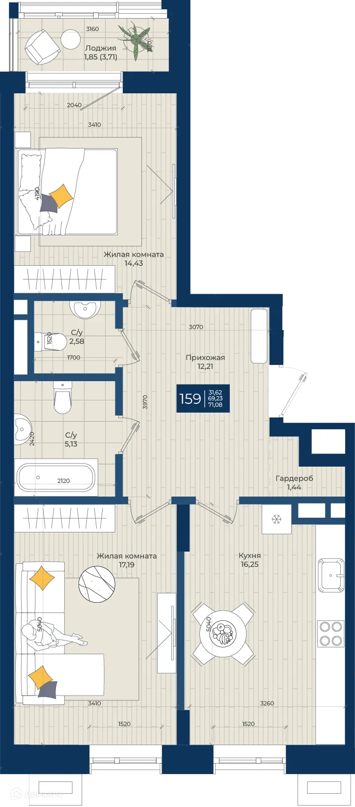 Фото квартиры в ЖК Концепт-комплекс бизнес-класса "Максат"