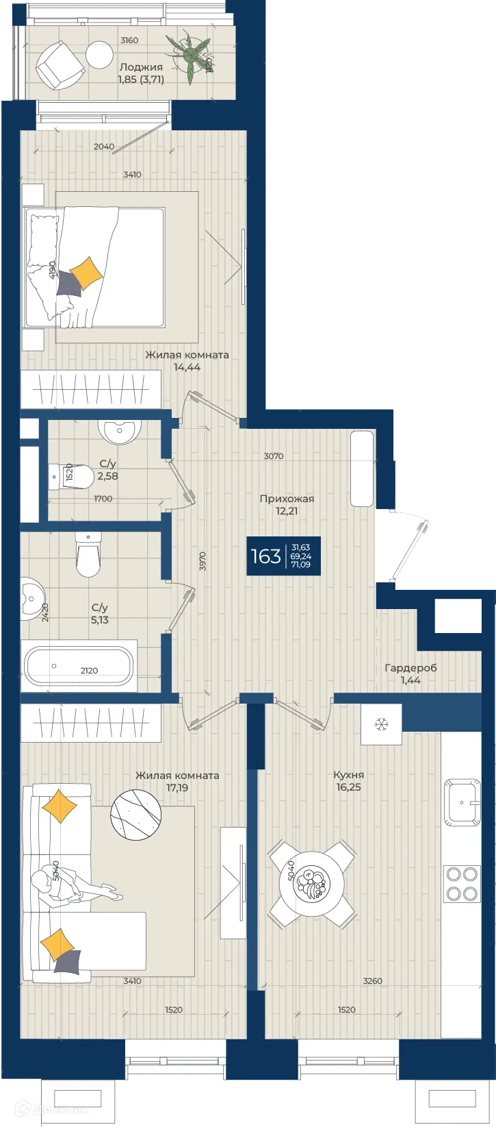 Фото квартиры в ЖК Концепт-комплекс бизнес-класса "Максат"