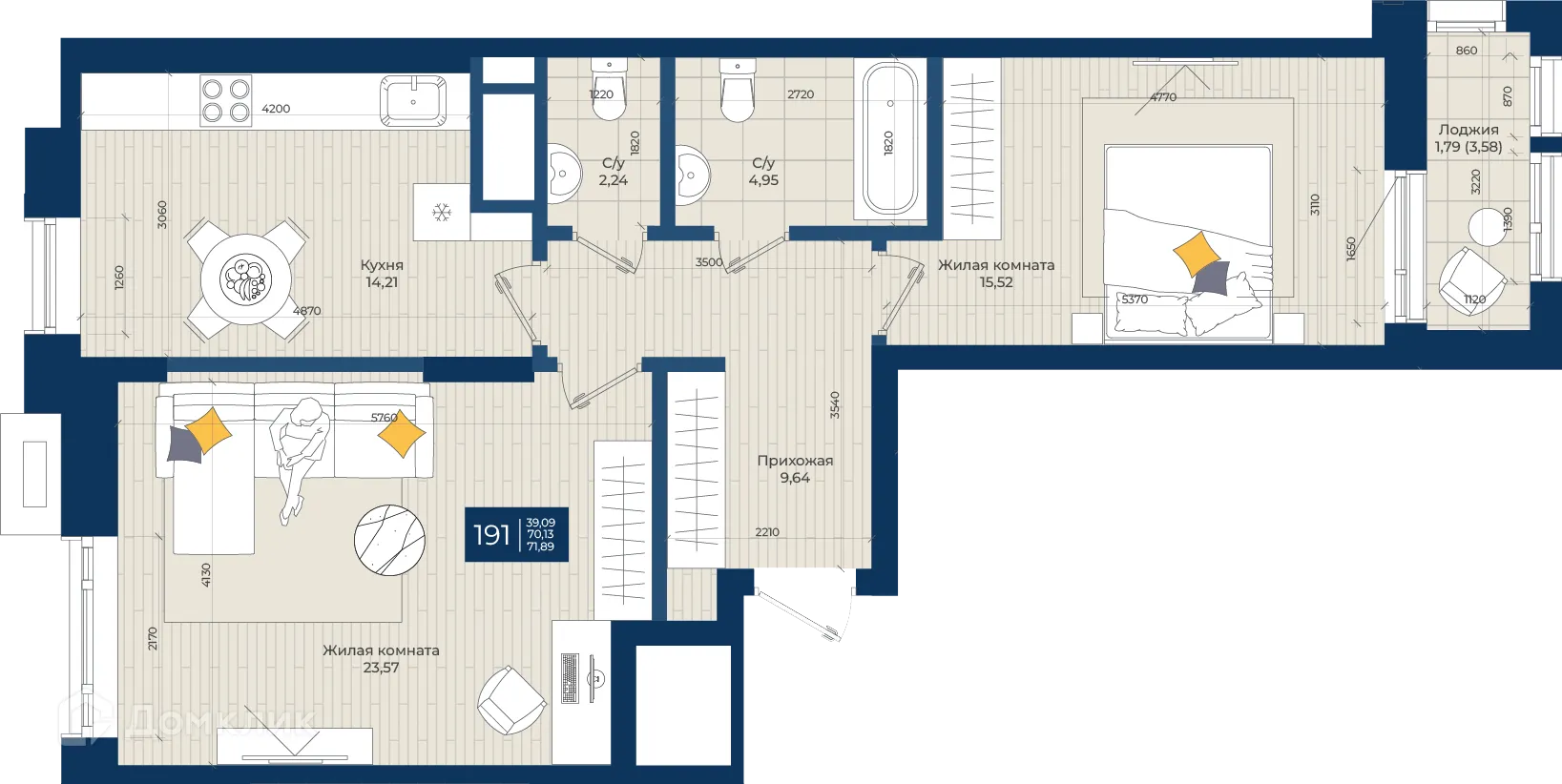 Фото квартиры в ЖК Концепт-комплекс бизнес-класса "Максат"