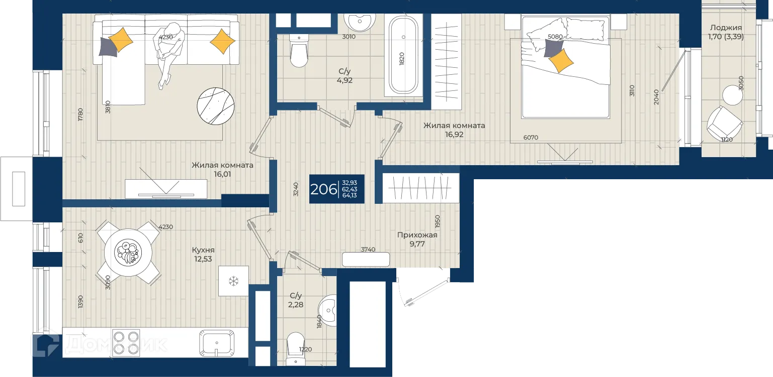 Фото квартиры в ЖК Концепт-комплекс бизнес-класса "Максат"