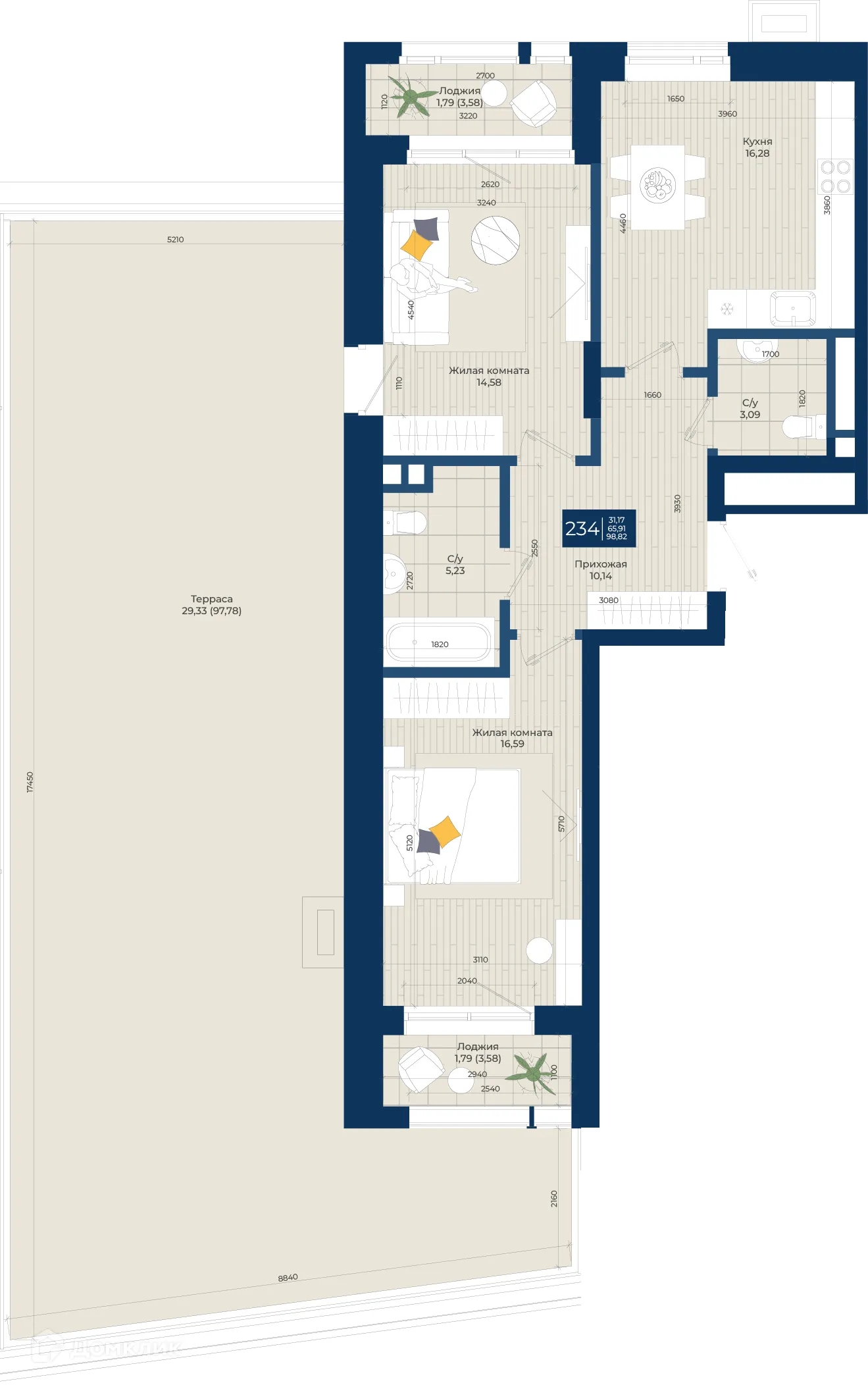 Фото квартиры в ЖК Концепт-комплекс бизнес-класса "Максат"