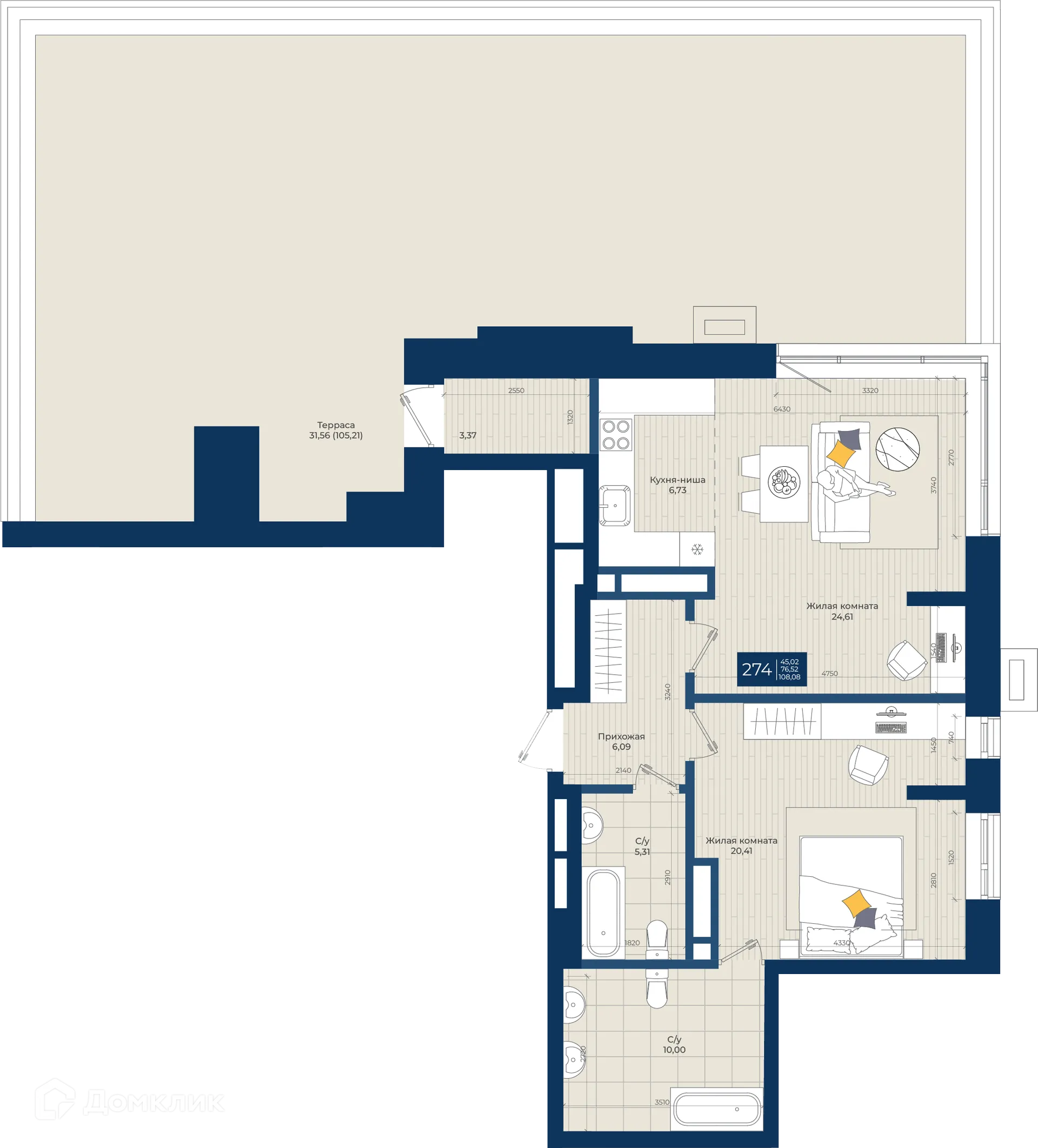 Фото квартиры в ЖК Концепт-комплекс бизнес-класса "Максат"