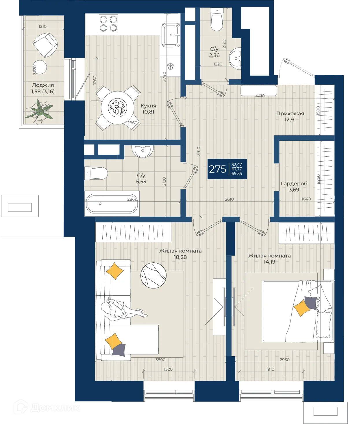 Фото квартиры в ЖК Концепт-комплекс бизнес-класса "Максат"