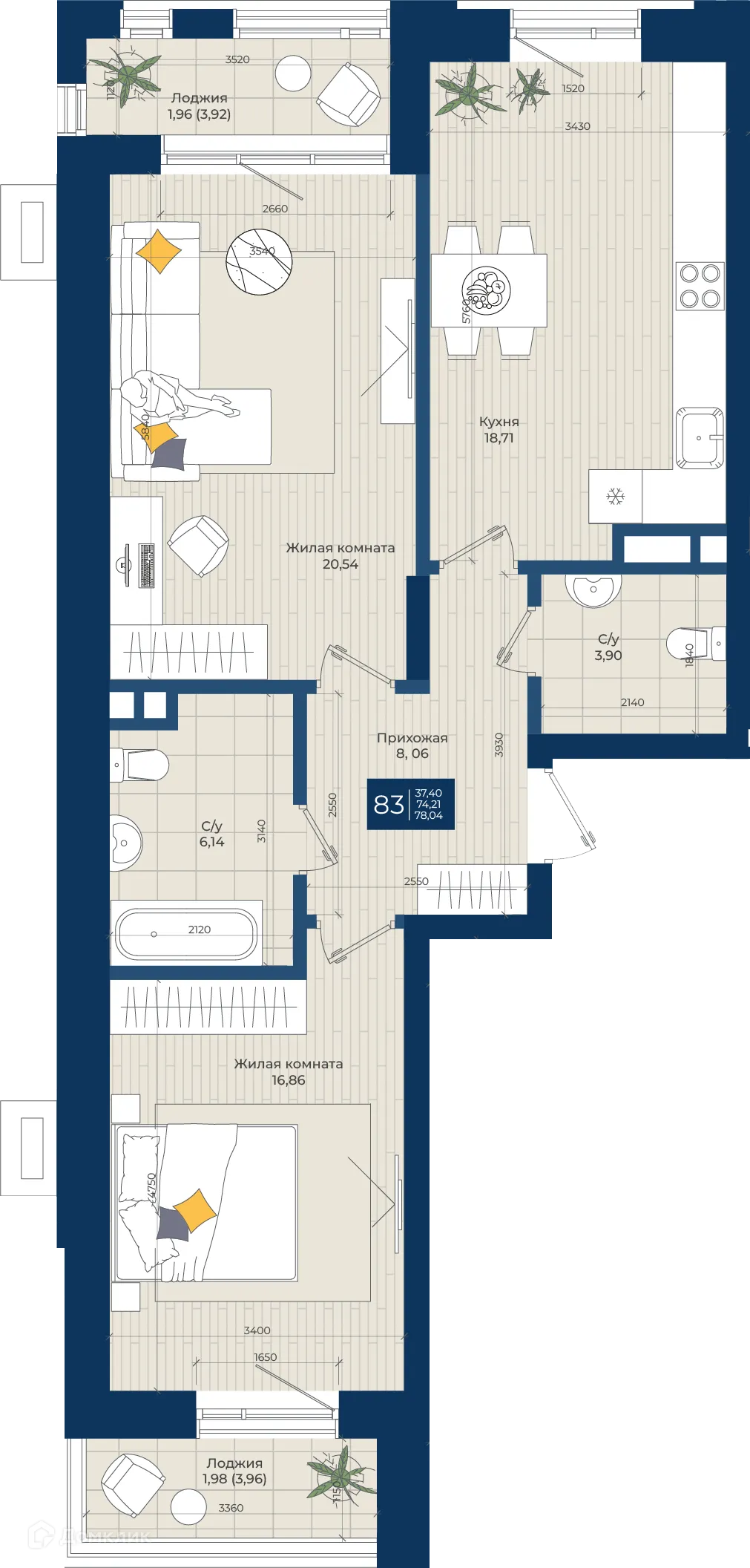 Фото квартиры в ЖК Концепт-комплекс бизнес-класса "Максат"