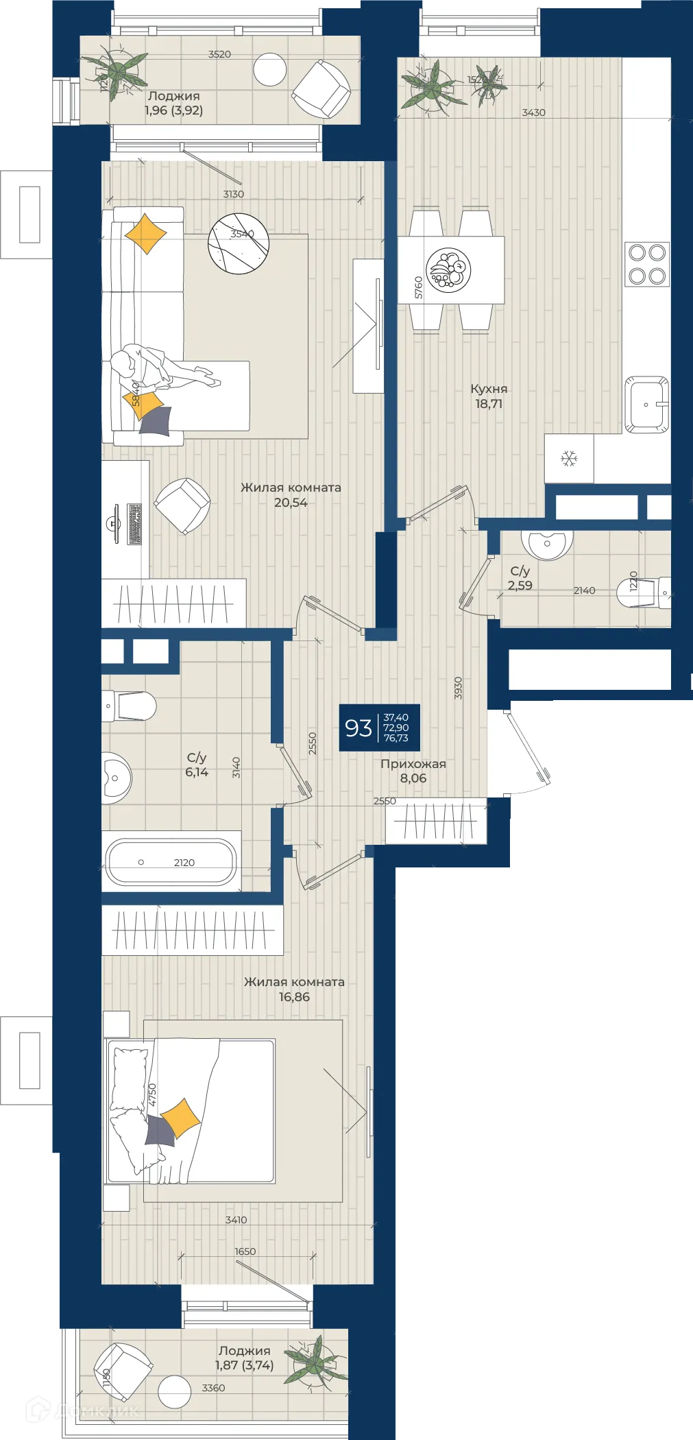 Фото квартиры в ЖК Концепт-комплекс бизнес-класса "Максат"