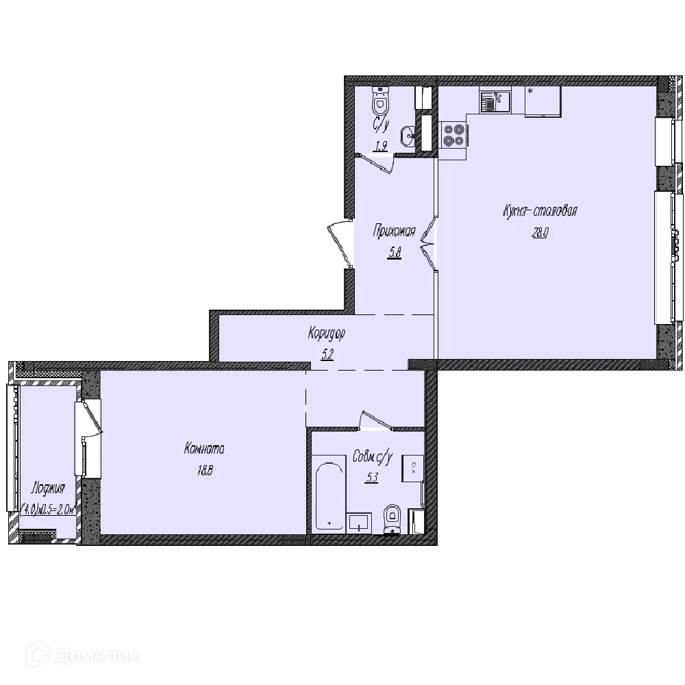 Фото квартиры в ЖК КОМОС НА ТУКАЯ