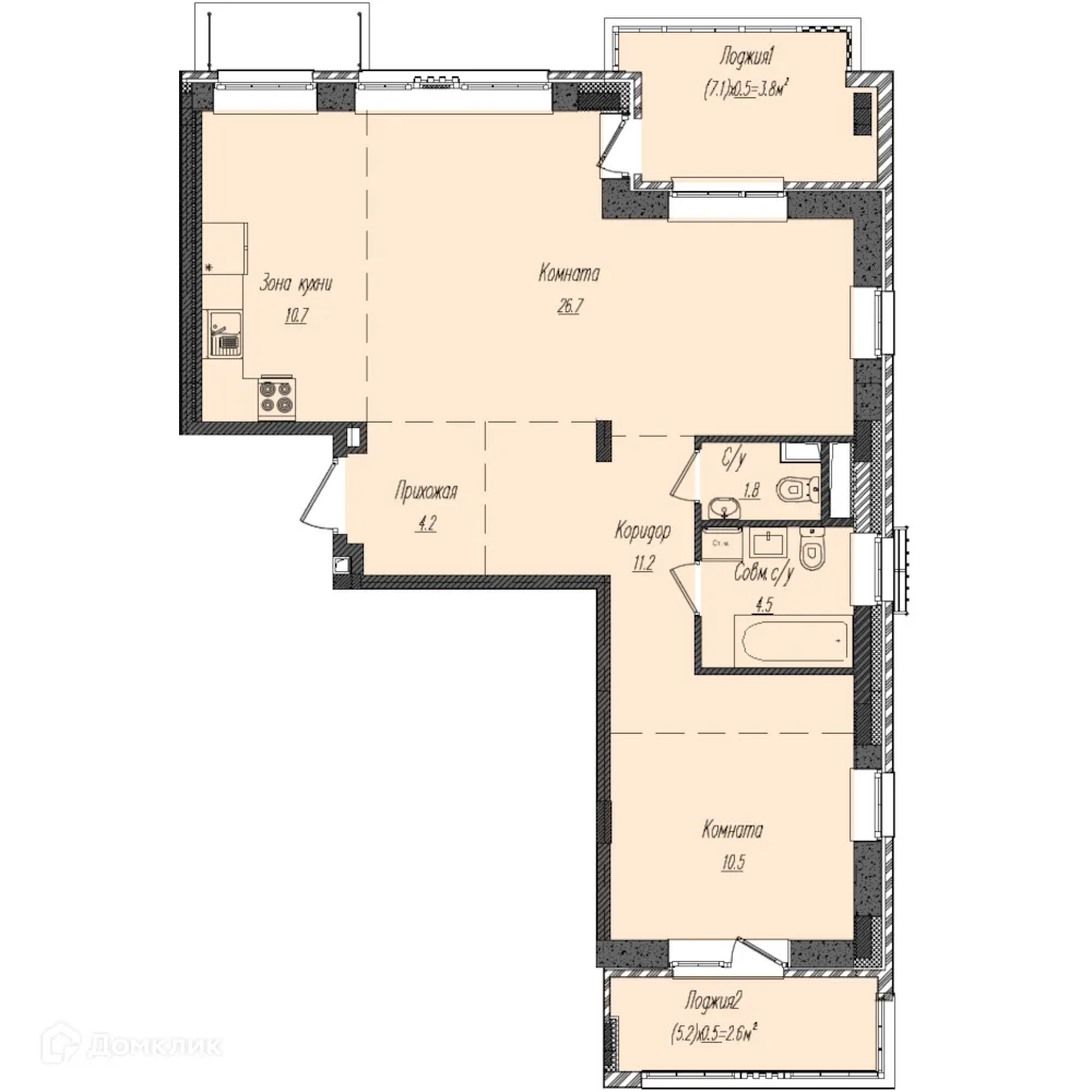 Фото квартиры в ЖК КОМОС НА ТУКАЯ