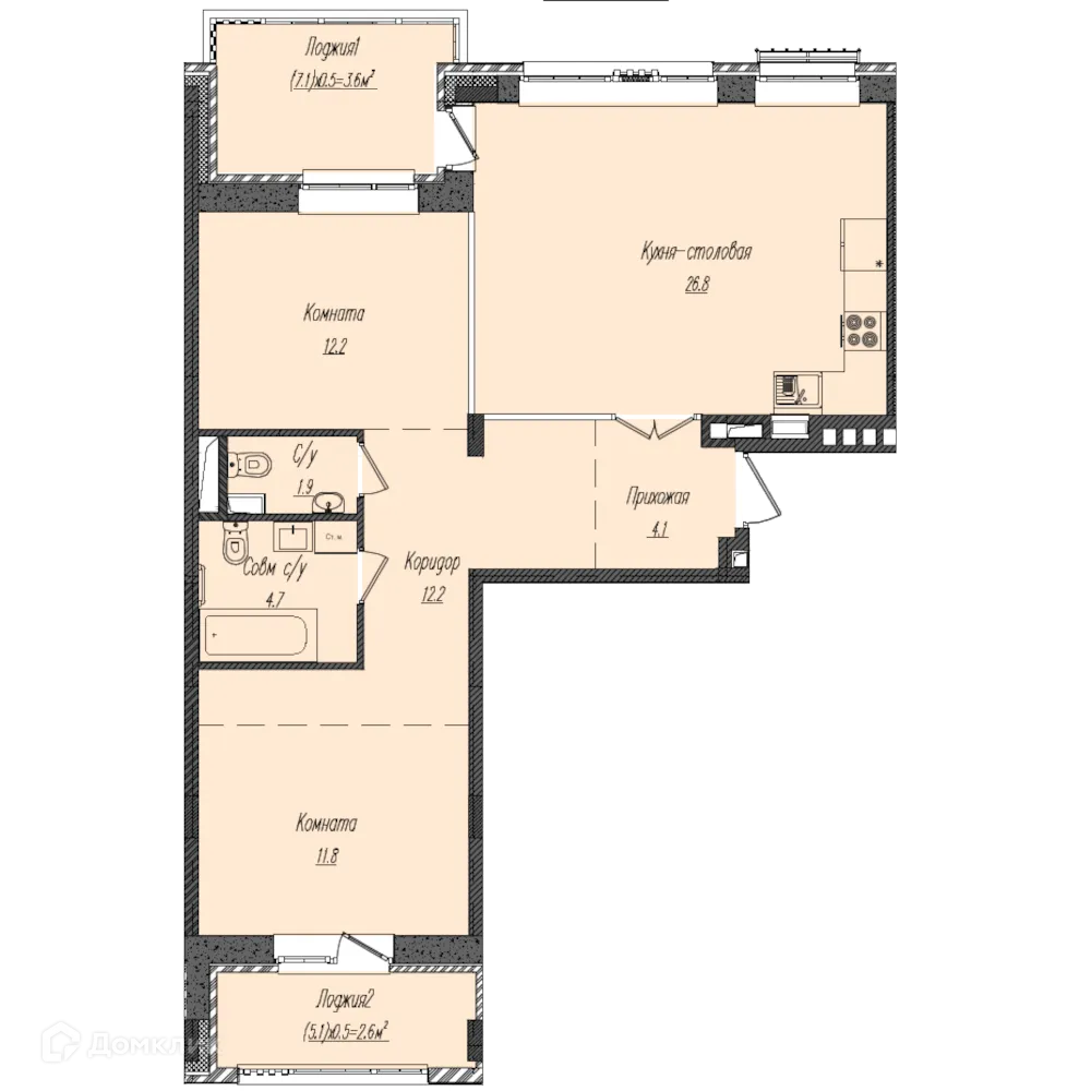 Фото квартиры в ЖК КОМОС НА ТУКАЯ