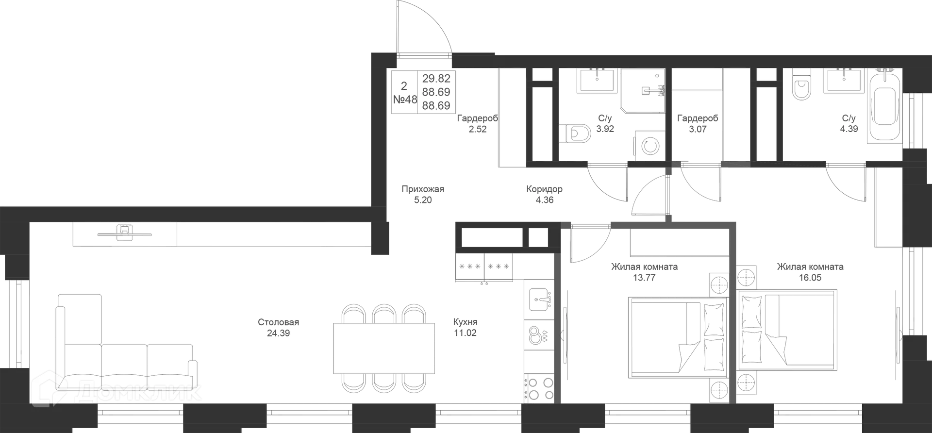 Фото квартиры в ЖК Мифы