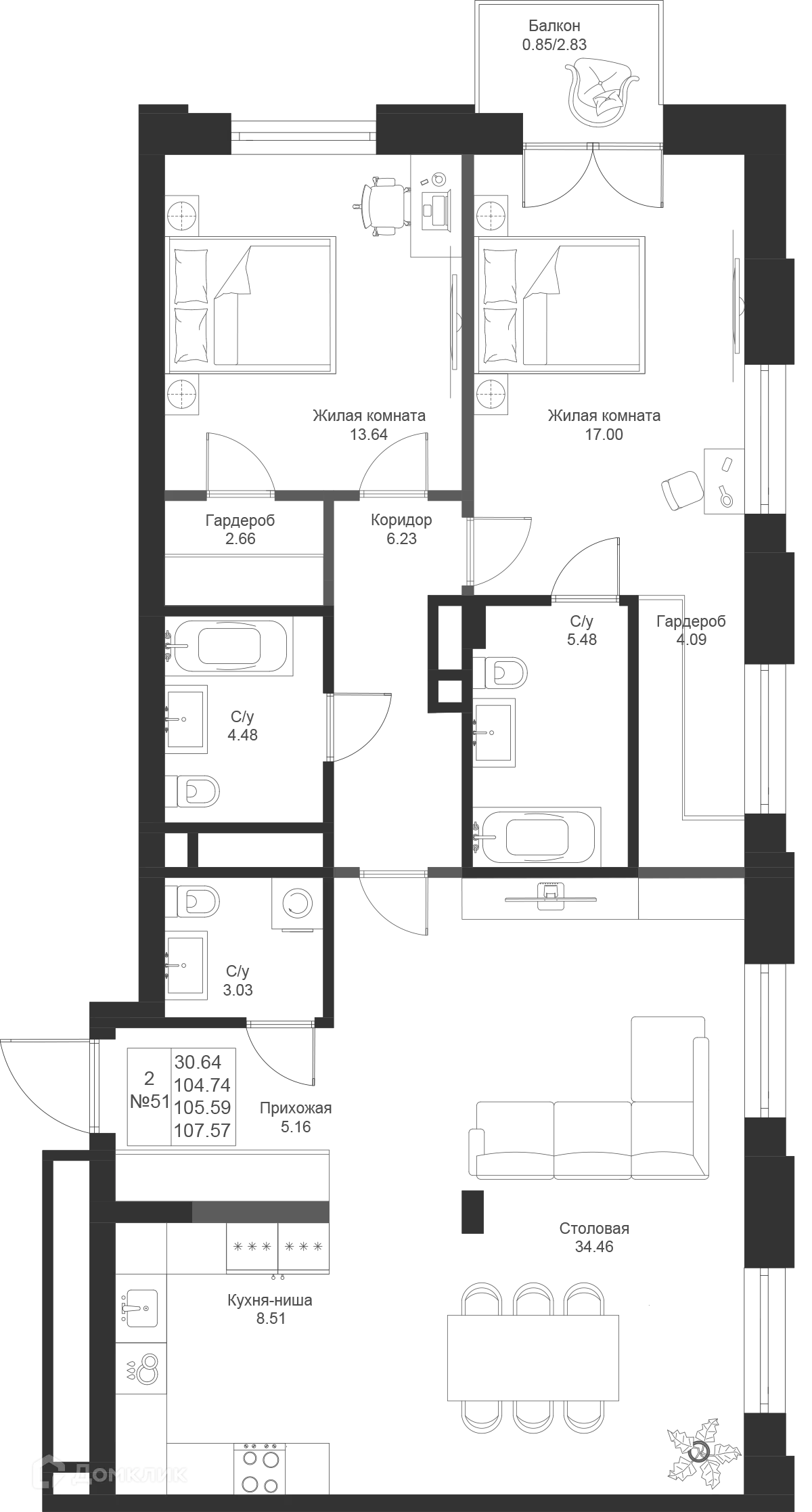 Фото квартиры в ЖК Мифы
